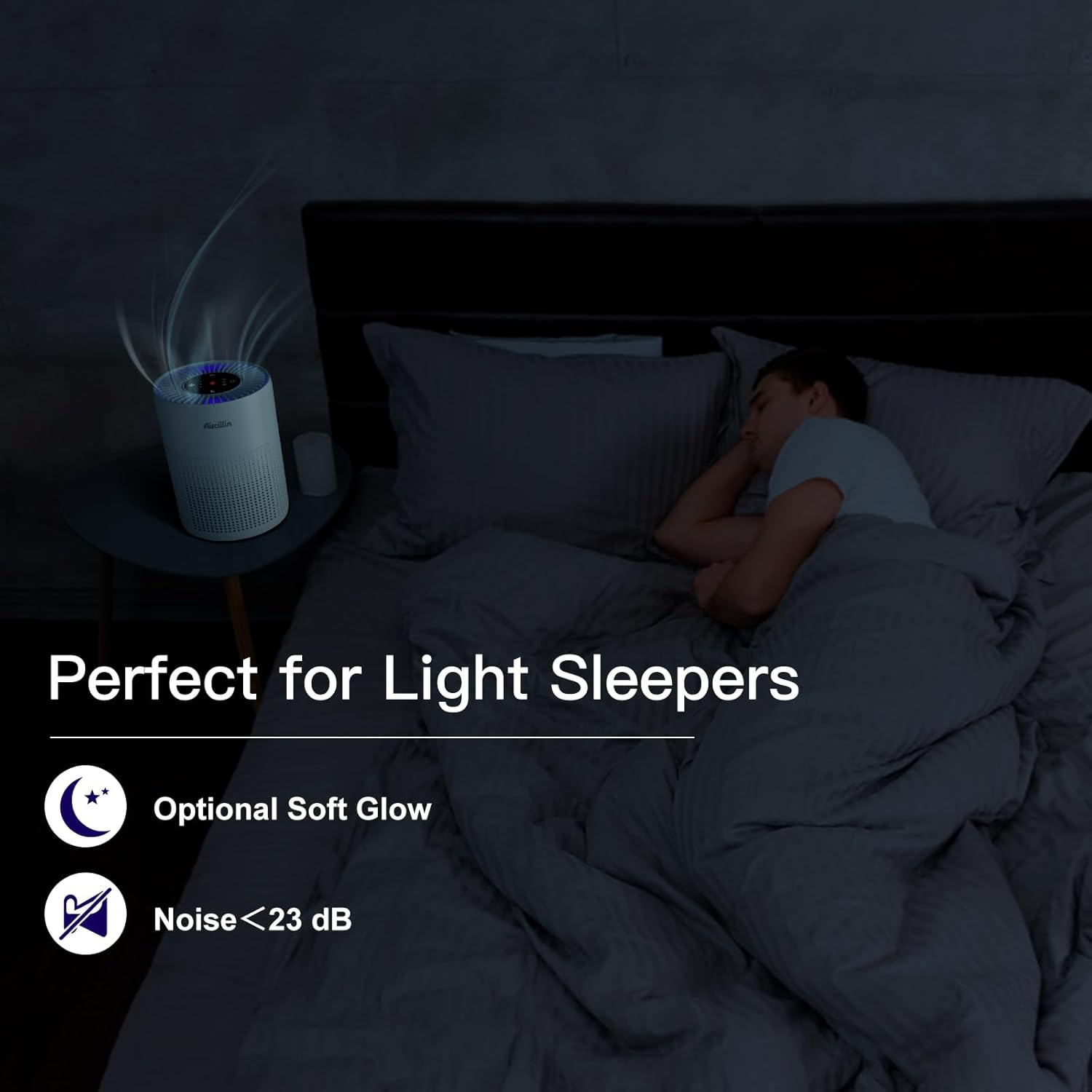 Aircillin Air Purifiers for Bedroom with HEPA Filters, Air Purifier for Home Large Room Covers Pet Hair Dander Smell Pollen Wildfire Smoke, Remove 99.99% Particles down to 0.1 Microns (AP070A) image number 3