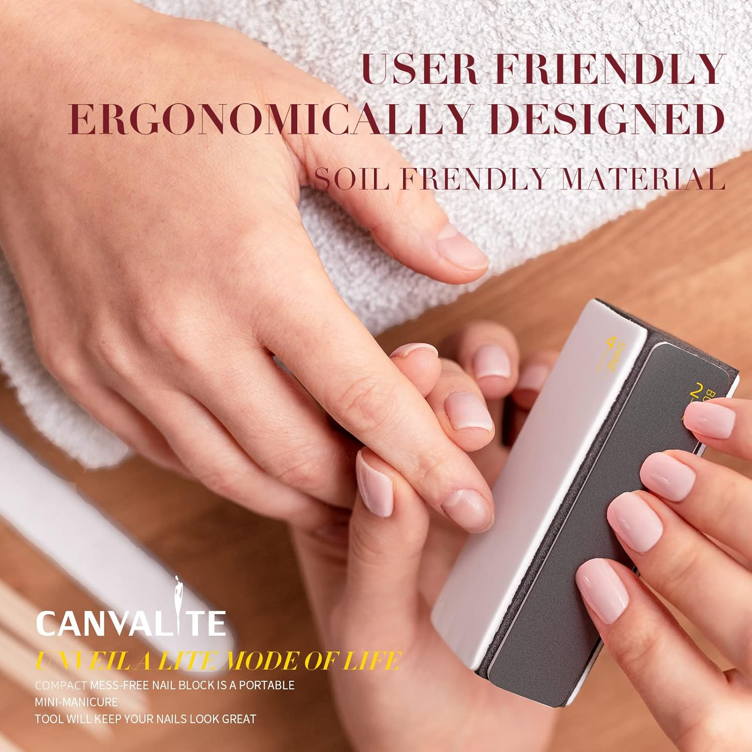 Canvalite Nail Buffer for Natural Nails, All in One 4 Way Nail Buffer Block That Shapes, Files, Smoothes, and Shines, 100/180 Grit Nail Files and Nail Buffer for Natural Nails, 9Pcs image number 5