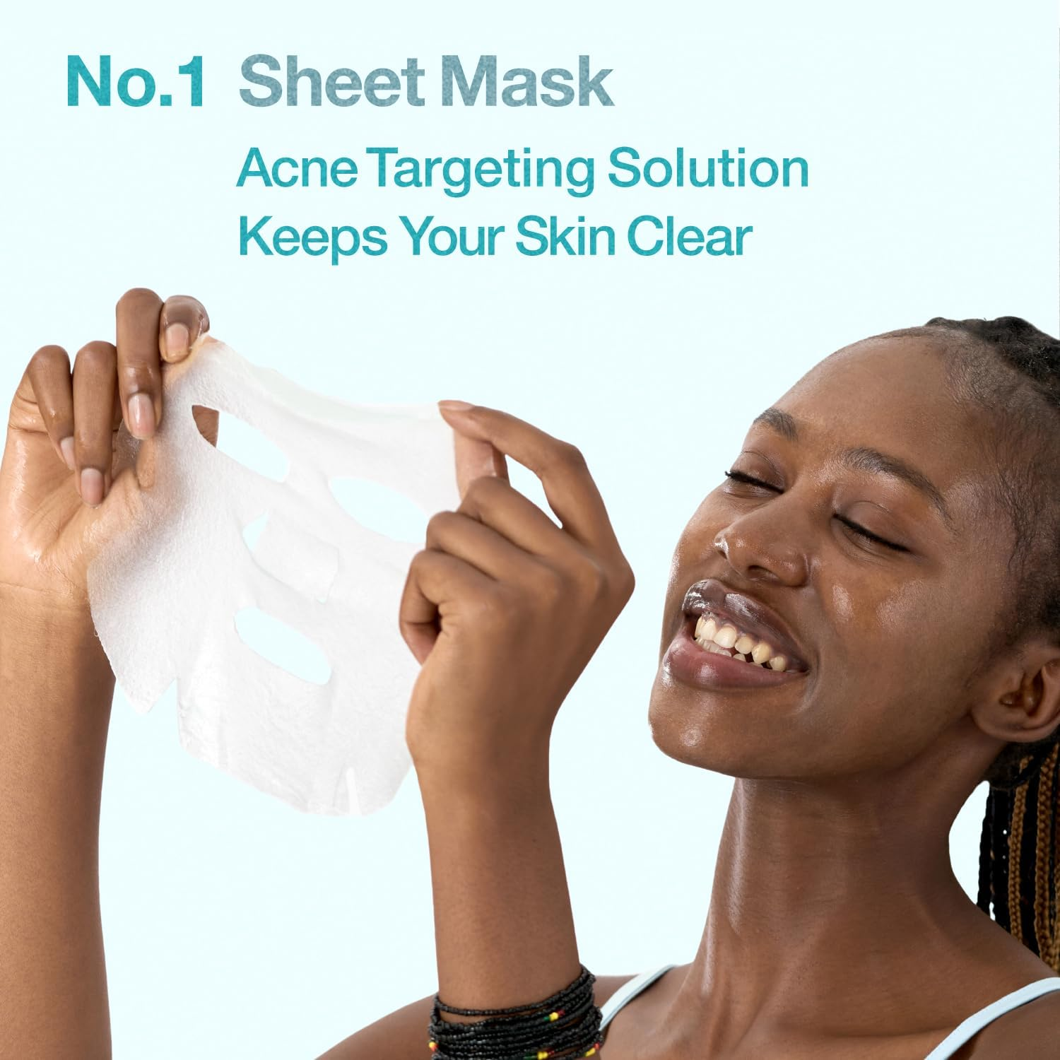 Numbuzin No.1 Sheet Mask | Pantothenic B5 Hyaluronic Active Clear Mask | Calming, Soothing, Hydrating | Acne Prone Skin | Controls Excess Oil, Reduces Redness, Safe for Sensitive Skin | 4 Sheets image number 3