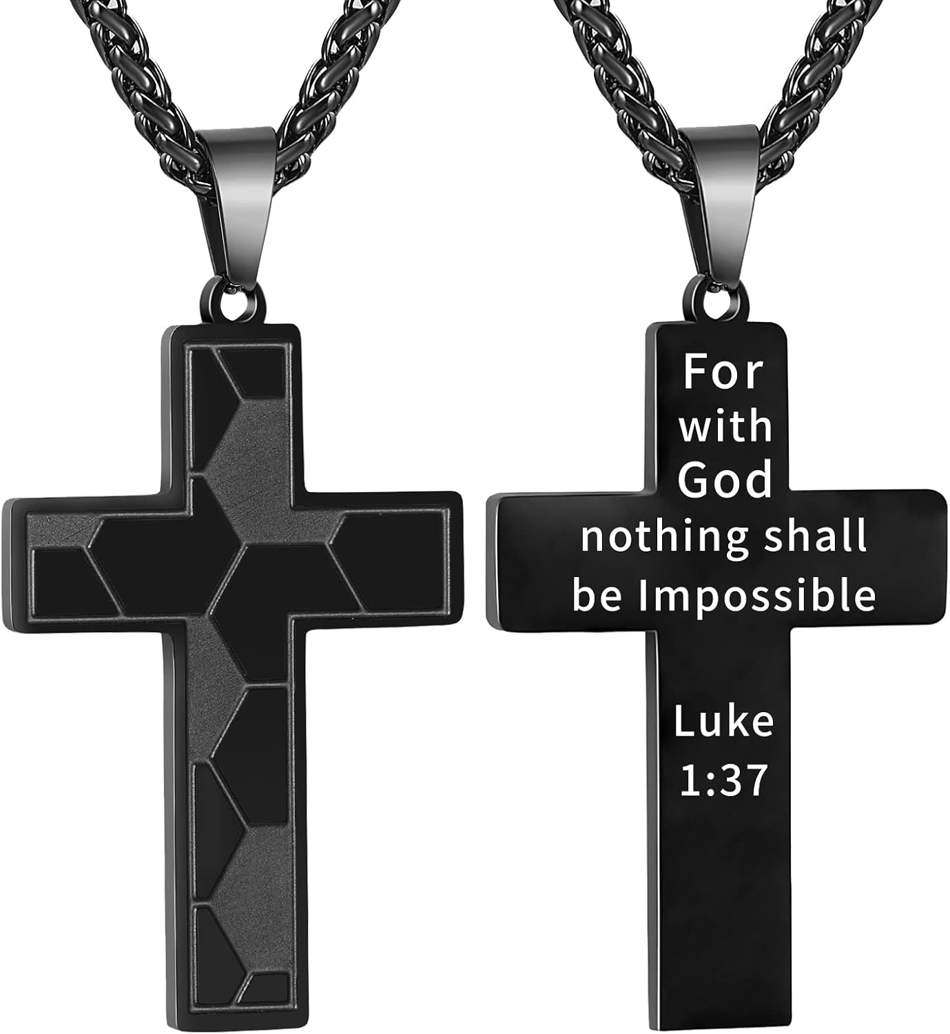 GLITTO Soccer Cross Necklace for Boys Men Stainless Steel Bible Verse Pendant with 20+2Inch Chain First Communion Baptism Religious Sports Jewelry Gift