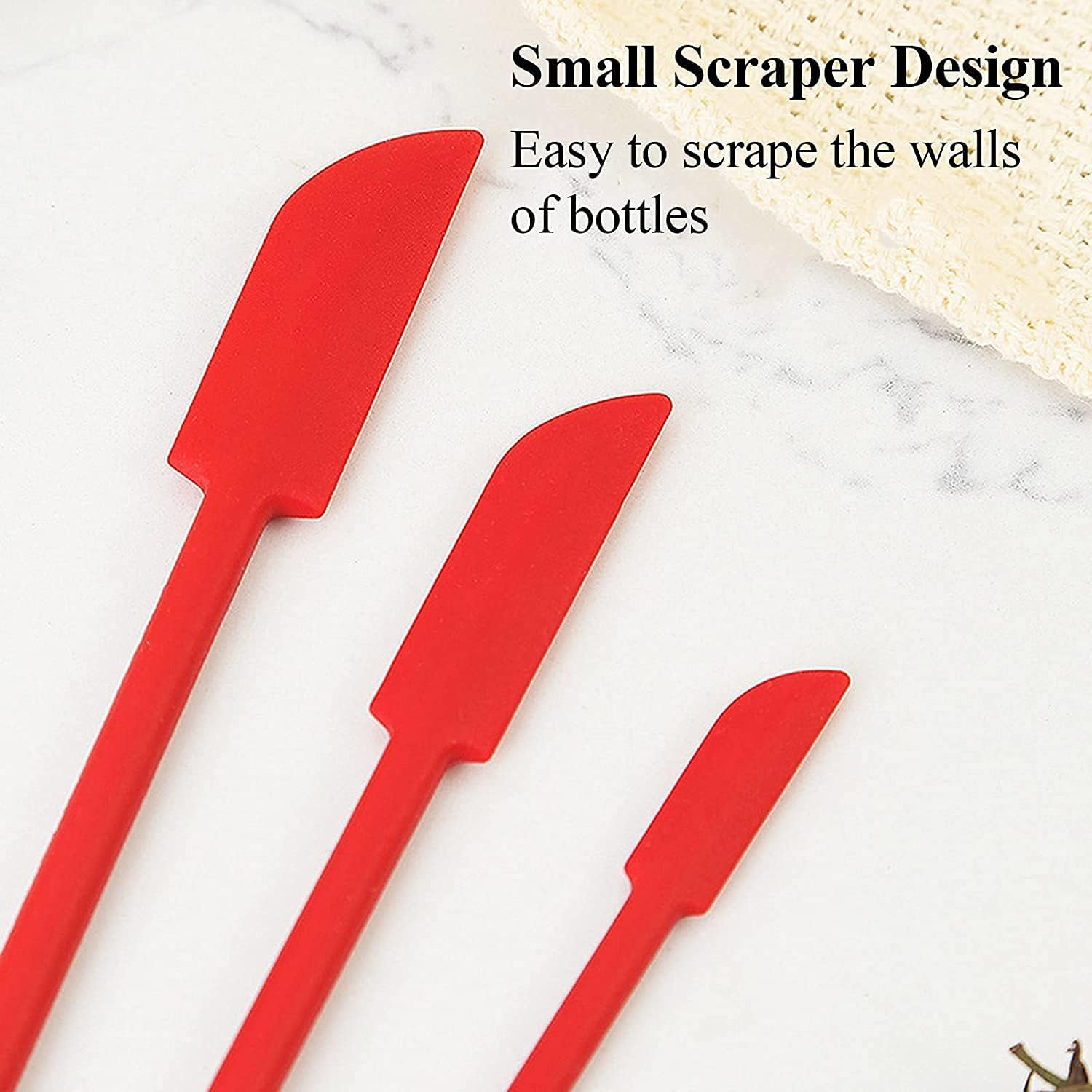 Mini Spatula Silicone, 6 PCS Jar Spatula Last Drop Small Spatulas, Reusable Double-Ended Tiny Silicone Spoon Spatula for Kitchen and Beauty image number 4