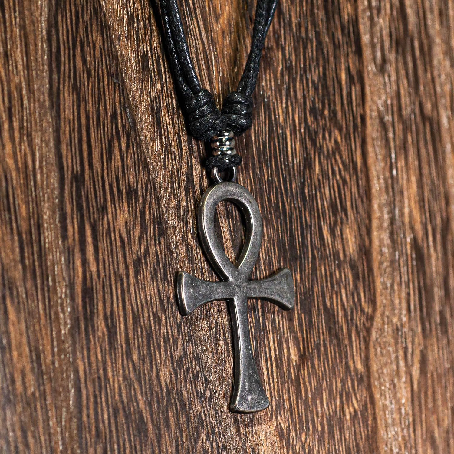 Bluerica Ankh Cross of Life on Adjustable Cord Necklace image number 1