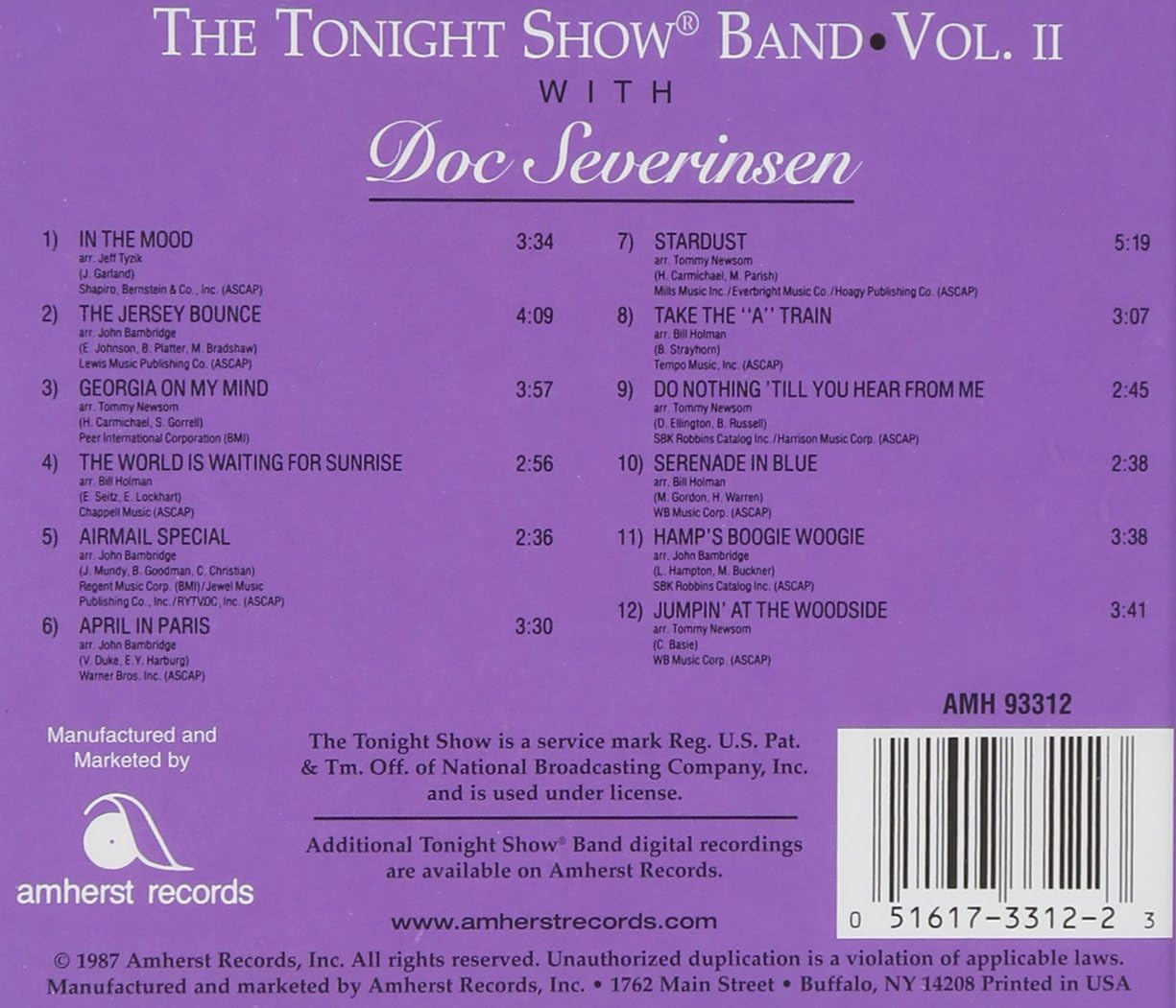 Amherst Records Tonight Showband Volume 2 CD