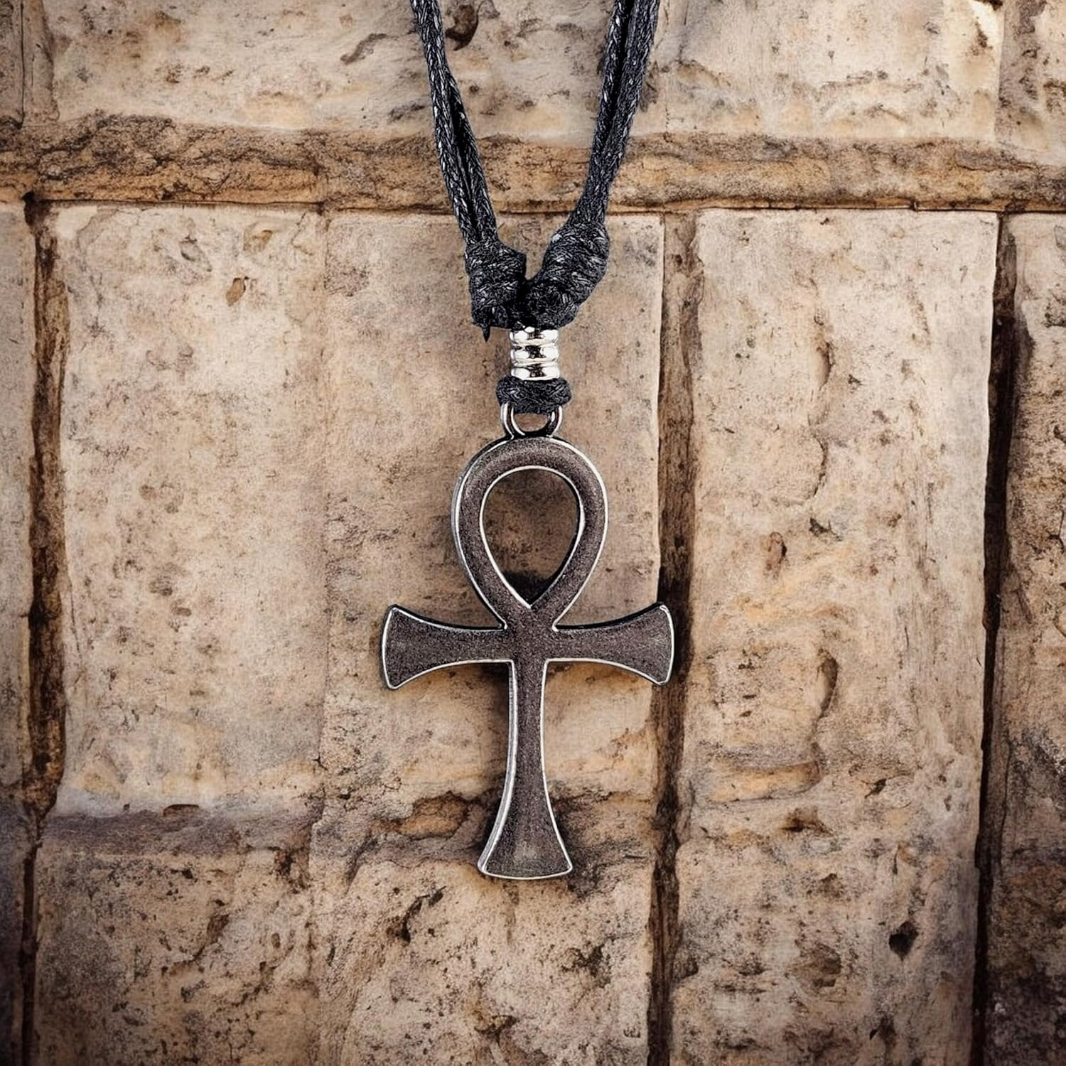 Bluerica Ankh Cross of Life on Adjustable Cord Necklace image number 2