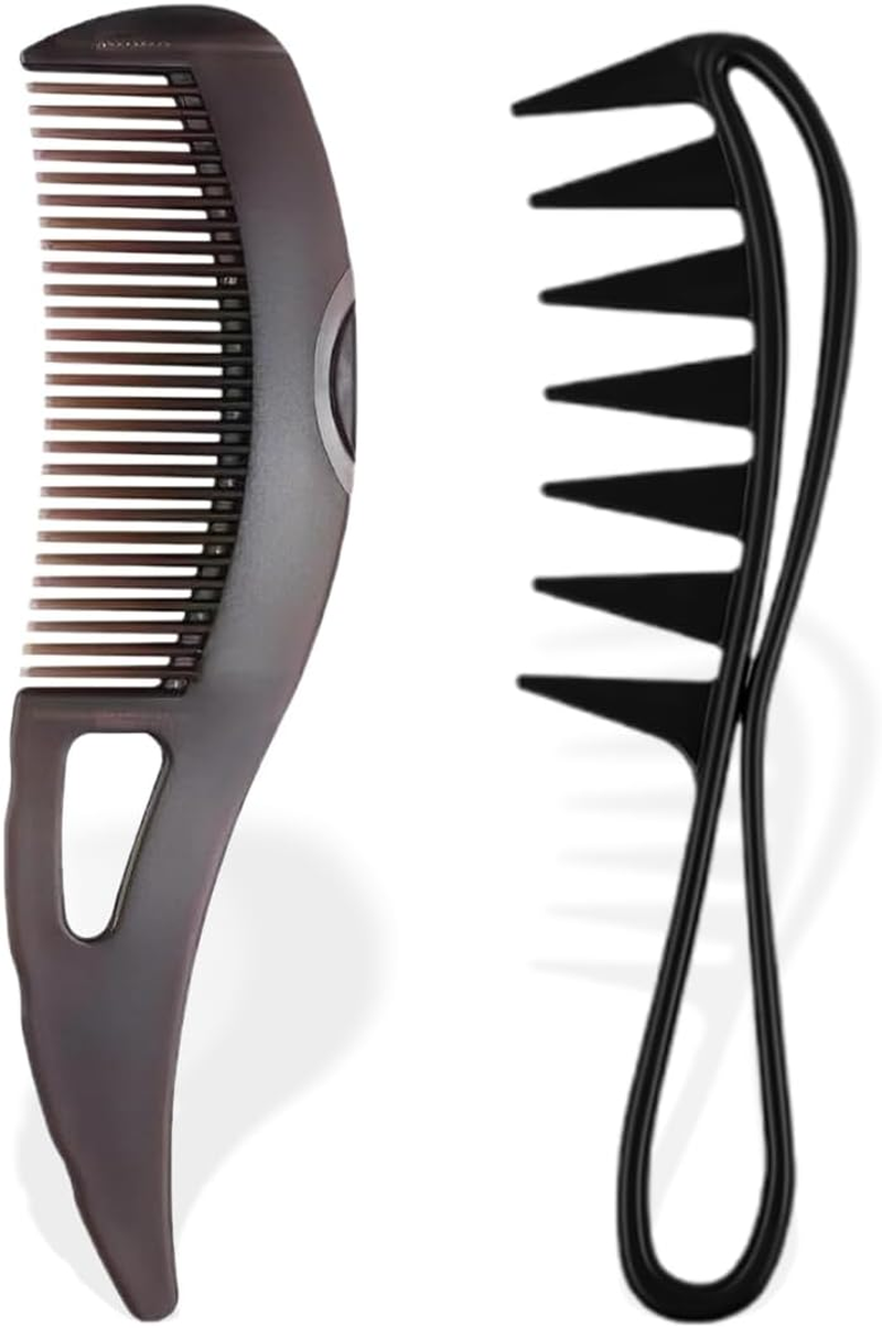 2 Piece Hollow Tooth Comb for Dandruff, Energy Massage Comb, Clean Hair, Comfortable Scalp with Scratching Handle, Scalp Care Comb for Men and Women, Suitable for Outdoor Athletes and Travelers image number 1