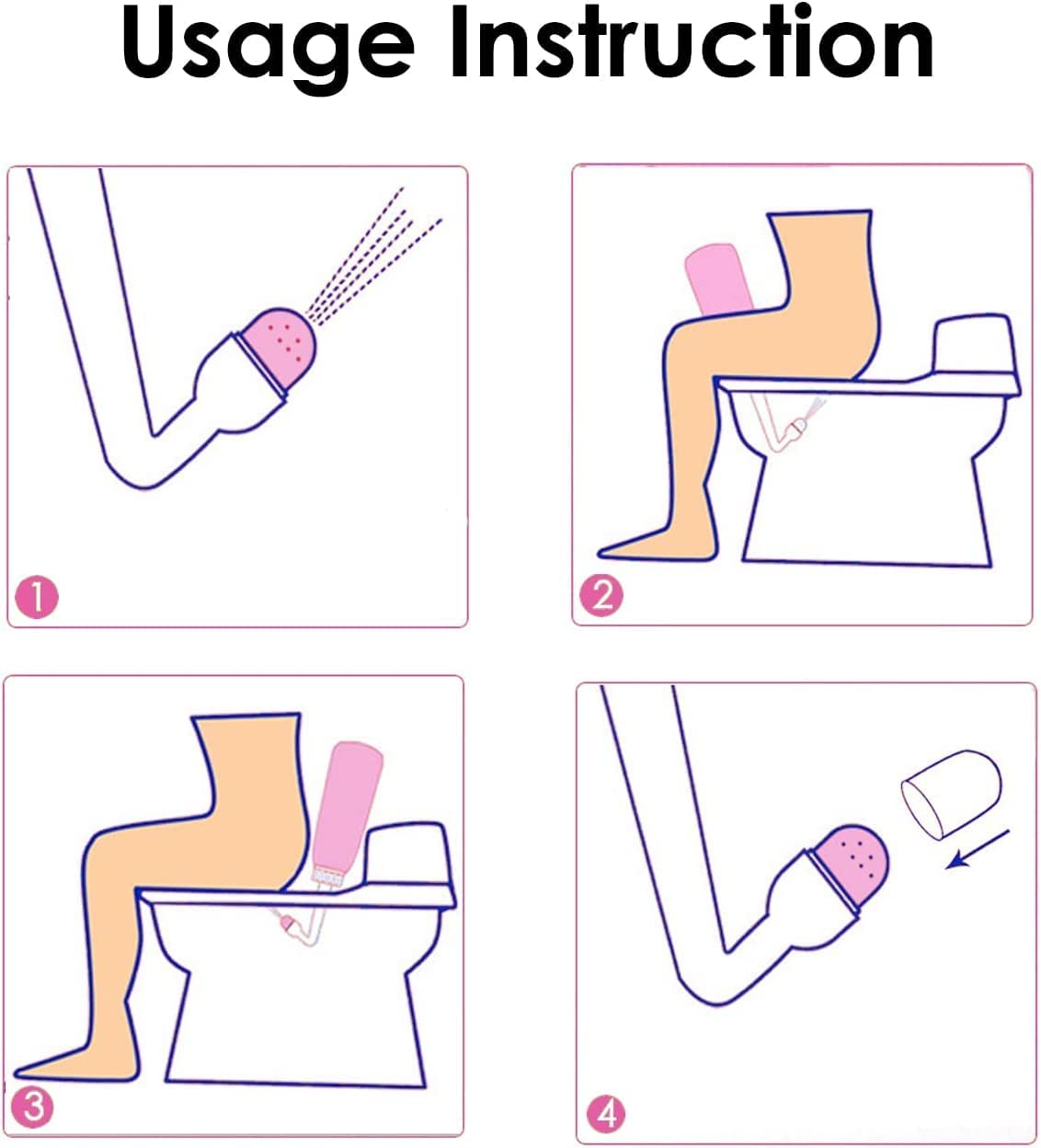 RUFCRIL Mini Peri Bottle, 350Ml Portable Travel Bidet with Extra Ring and Carry Bag, TPE Material for High Temperature Resistance, Essentials for Postpartum Perineal Care,Hemorrhoid Treatment, Blue image number 1