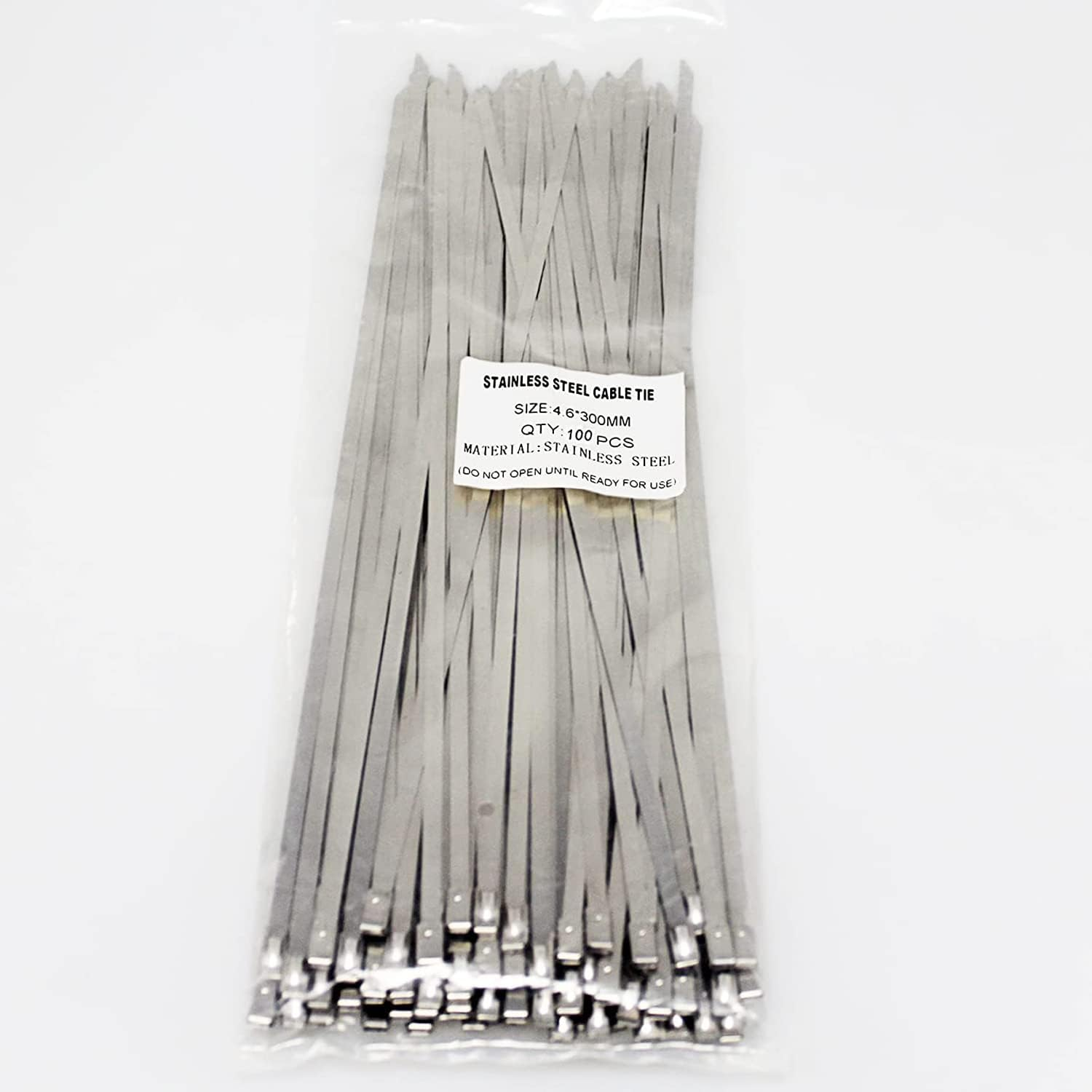 Metal Zip Ties 12 Inch, Heavy Duty 304 Stainless Steel Zip Cable Ties with 200 Lbs Tensile Strength, Self-Locking Strap Ties (100 Pcs) image number 2