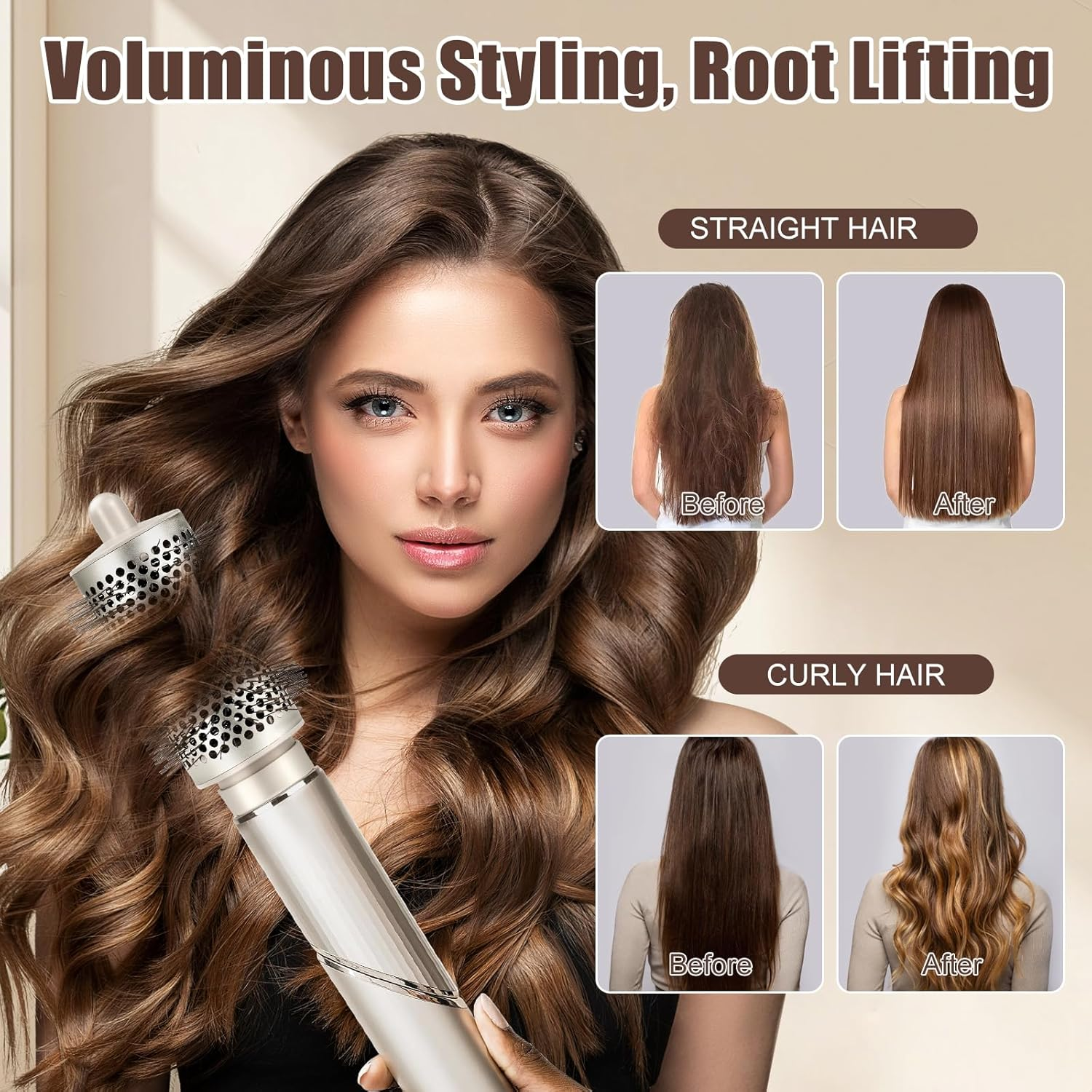 Large round Volume Brush for Shark Flexstyle Hair Dryer, Larger round Brush Attachment for Straight, Wavy, Curly and Curly Hair image number 6