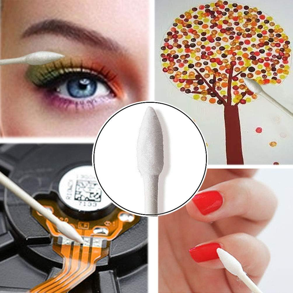 800 Pieces Cotton Swabs, Double Precision Tips with Paper Stick, 4 Packs, 200 Pieces 1 Pack (Double-Pointed Shape) image number 1