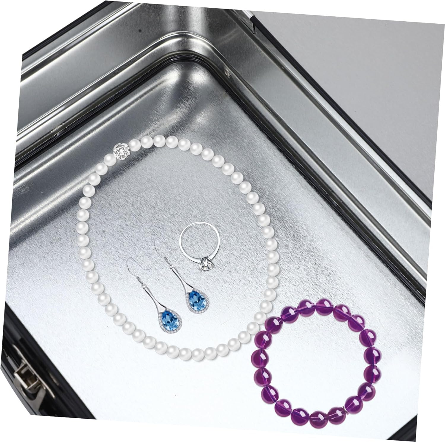 SOLUSTRE Tin Box Handle for Desktop Organizer Tin Carry Box Material Jewelry for Coin Storage and Souvenirs Organizer image number 1