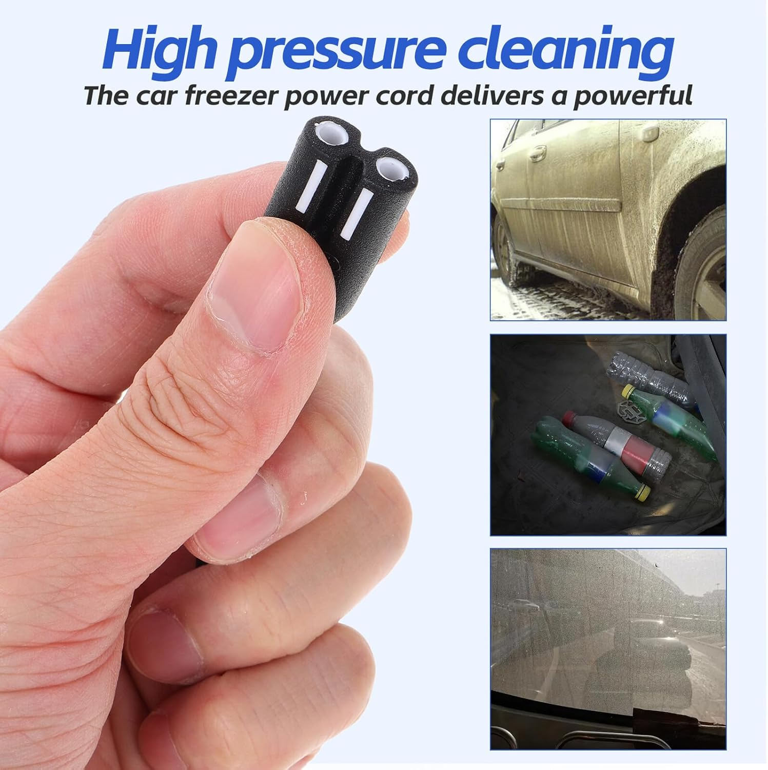 INOOMP Car Refrigerator Power Supply Cord with Overload Protection Portable Car Fridge Charger Cable for Automotive Use Replacement Power Adapter for Cooler Box and Camp Fridge