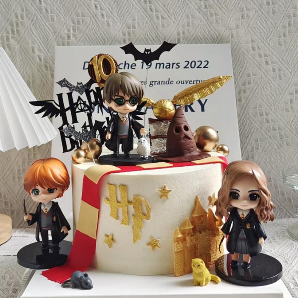 Jofiesu Magician Mini Figures Magical Wizard Birthday Cake Toppers,Cartoon Party Decorations - Cake Topper Cupcake Toppers for Kid, Kids Birthday Party Decorations image number 1