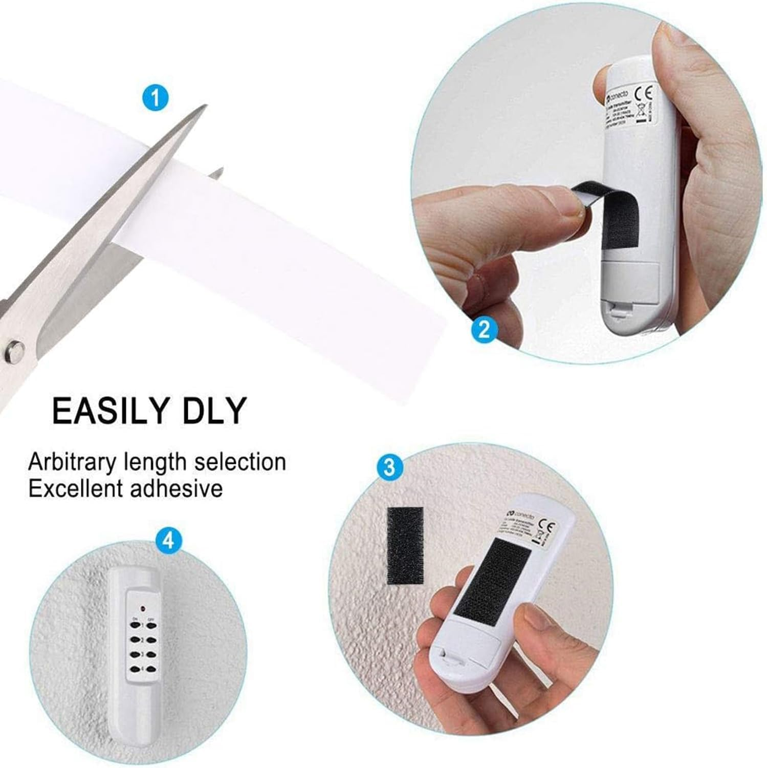 Self-Adhesive Hook and Loop, Hook and Loop Fastener Tape Self Adhesive Tape, Reusable Fastener, Hook and Loop Fastening Tape, Multipurpose Power Cable Organize (Black, 20Mm X 5M) image number 4