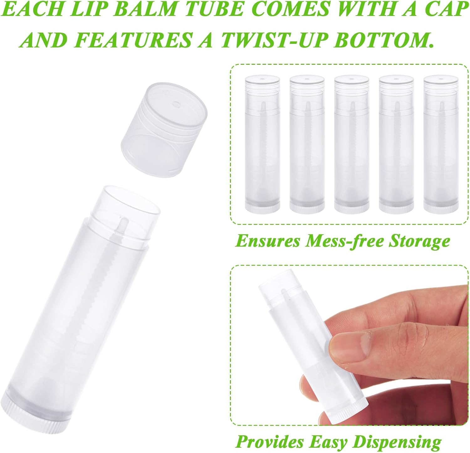 GBACHOOSE 200PCS Plastic Lip Balm Tubes 5Ml/5G Clear Lip Balm Containers with Filling Tray and Spatula, Rotating Type Refill Lip Chapstick Tubes Empty with Cap for DIY Make Up - 200Pcs-Pink image number 7