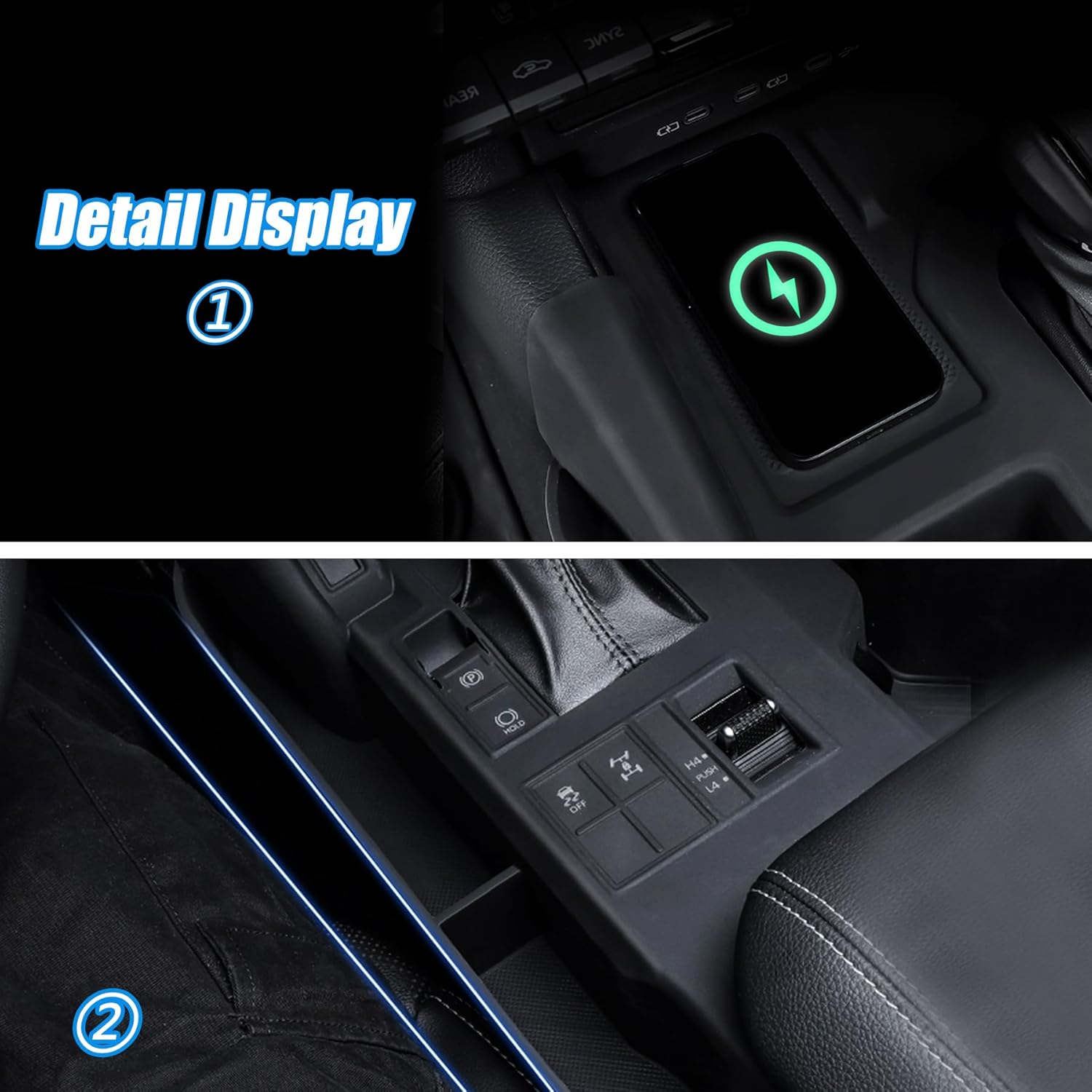 Console Silicone Storage Box Compatible with Toyota Land Cruiser 250 Prado J250 LC250 2024 2025 Accessories,Car Seat Gap Storage Box Wireless Charging Cup Holder Cover RHD image number 3