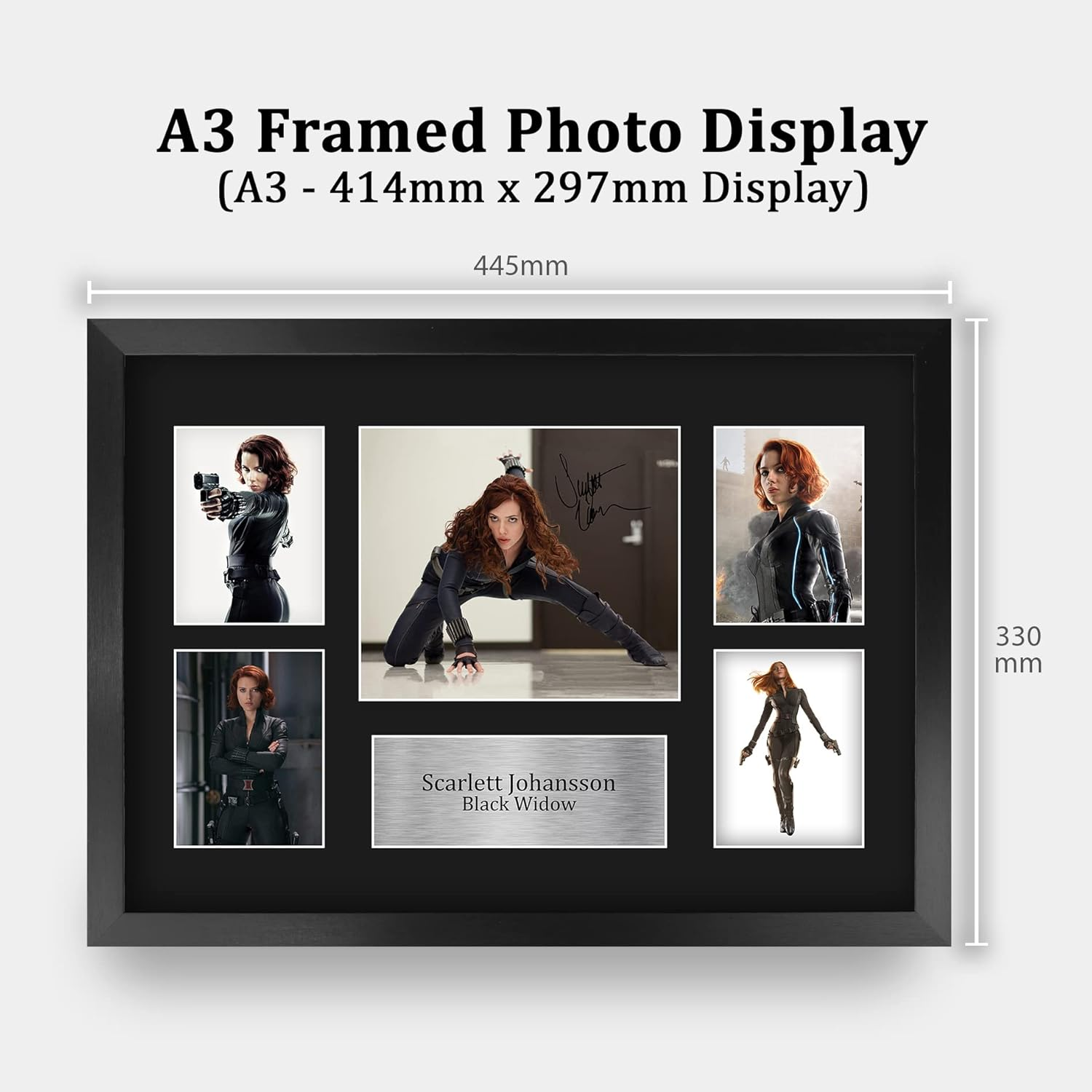 HWC Trading FR A3 Scarlett Johansson Black Widow Avengers Gifts Printed Signed Autograph Picture Display for Movie Memorabilia Fans - A3 Framed image number 6