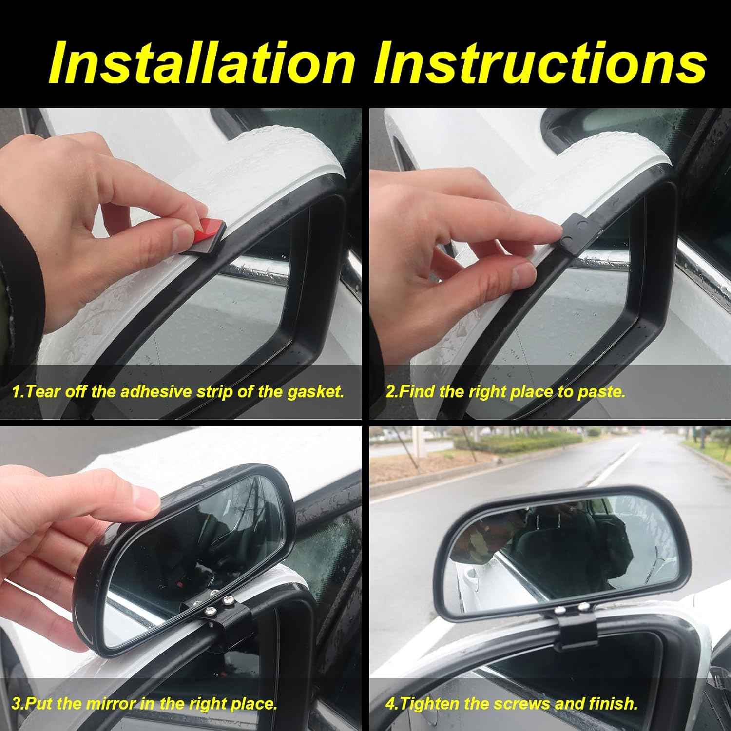 Blind Spot Mirrors for Trucks and Cars,Automotive Side View Concave Mirror Blindspot,360&deg; Large Convex Rearview Exterior Mirror Accessories for Truck and Car(1Pack Black)