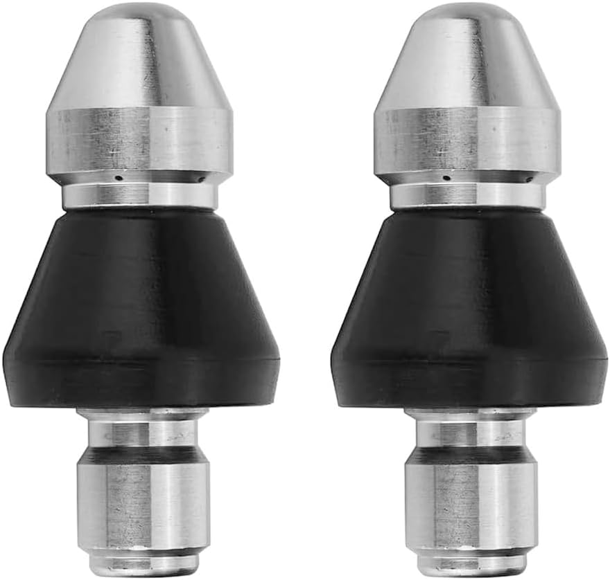 2Pack Pressure Washer Sewer Jetter Nozzle,Durable Sewer Jet Nozzle,Drain Cleaning Water Jetter,5000 PSI, 3/8 Inch Quick Release Plug (3/8 Inch- 2Pack) image number 4
