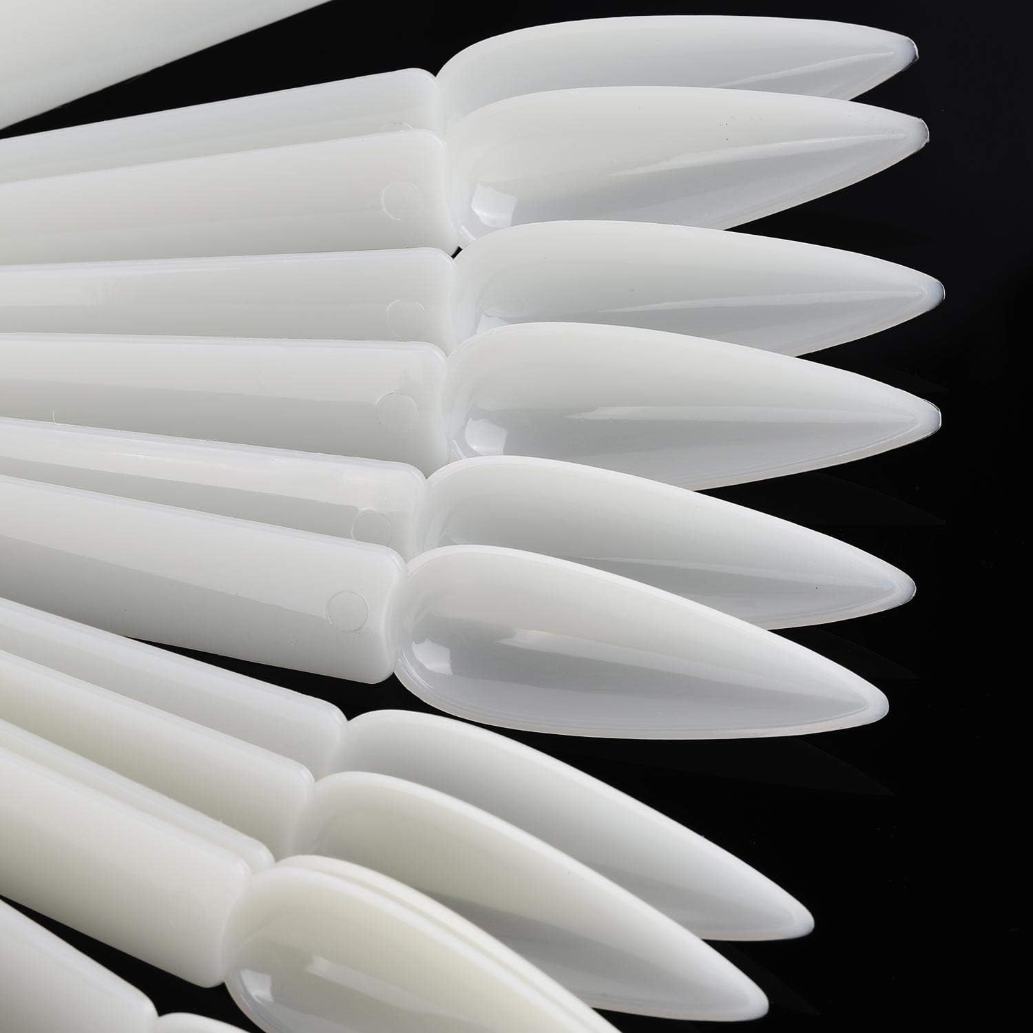 160 Pcs Nail Swatch Sticks Natural Stiletto Nail Color Display Practice Nail Sample Sticks - Natural image number 6