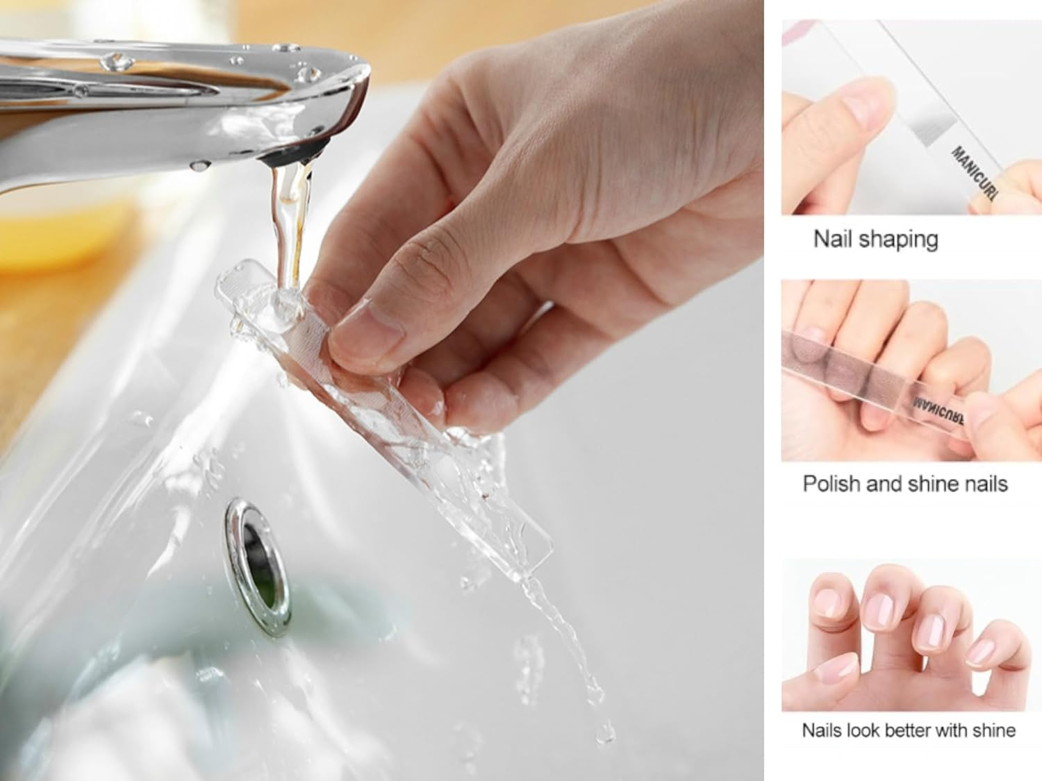 8PCS Glass Nail File, Nail Shiner, Nano Nail Buffer, Glass Nail File Crystal Shine Polishe for Natural Nails, Independent Packaging for Portable Use image number 4