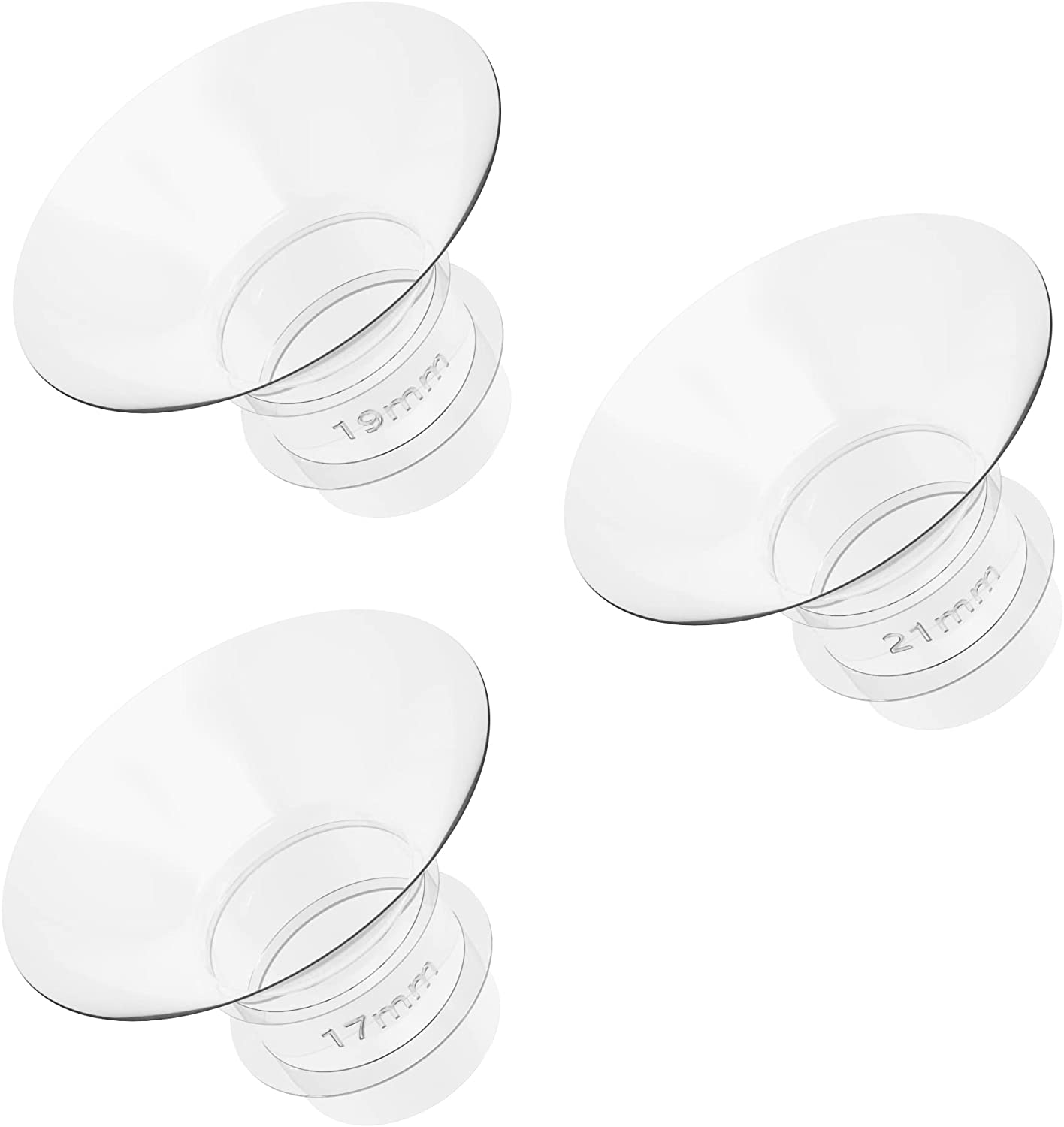 QIUXQIU Wearable Breast Pump Accessories Bpa-Free Replacement Parts Flange Inserts 17+19+21Mm Set for QIUXQIU 24Mm Breast Pump S9/S10/S12 Parts Replace image number 2