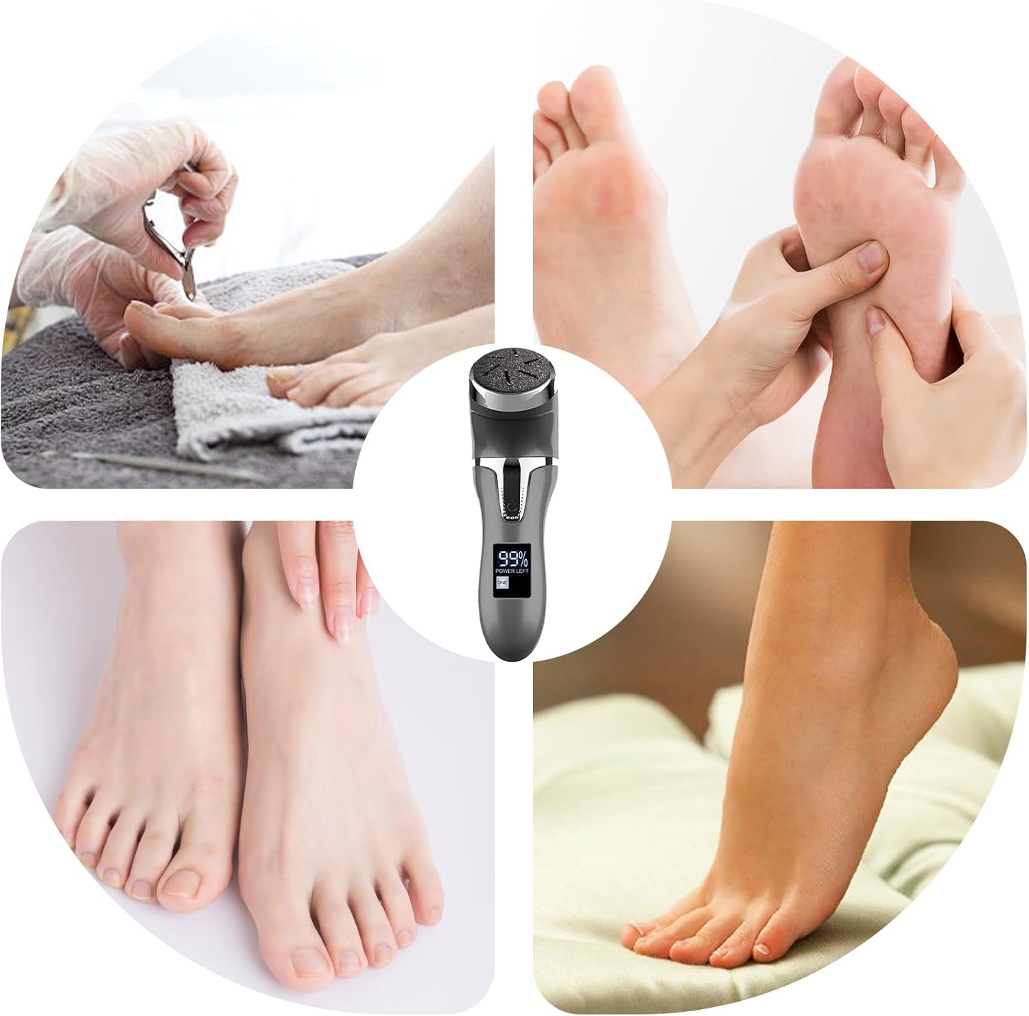 Electric Callus Remover,2 Speed Shaver | 1500Mah Battery Display Heel Sander | for Dead Hard Cracked Dry Skin Travel Women Men Seniors image number 6