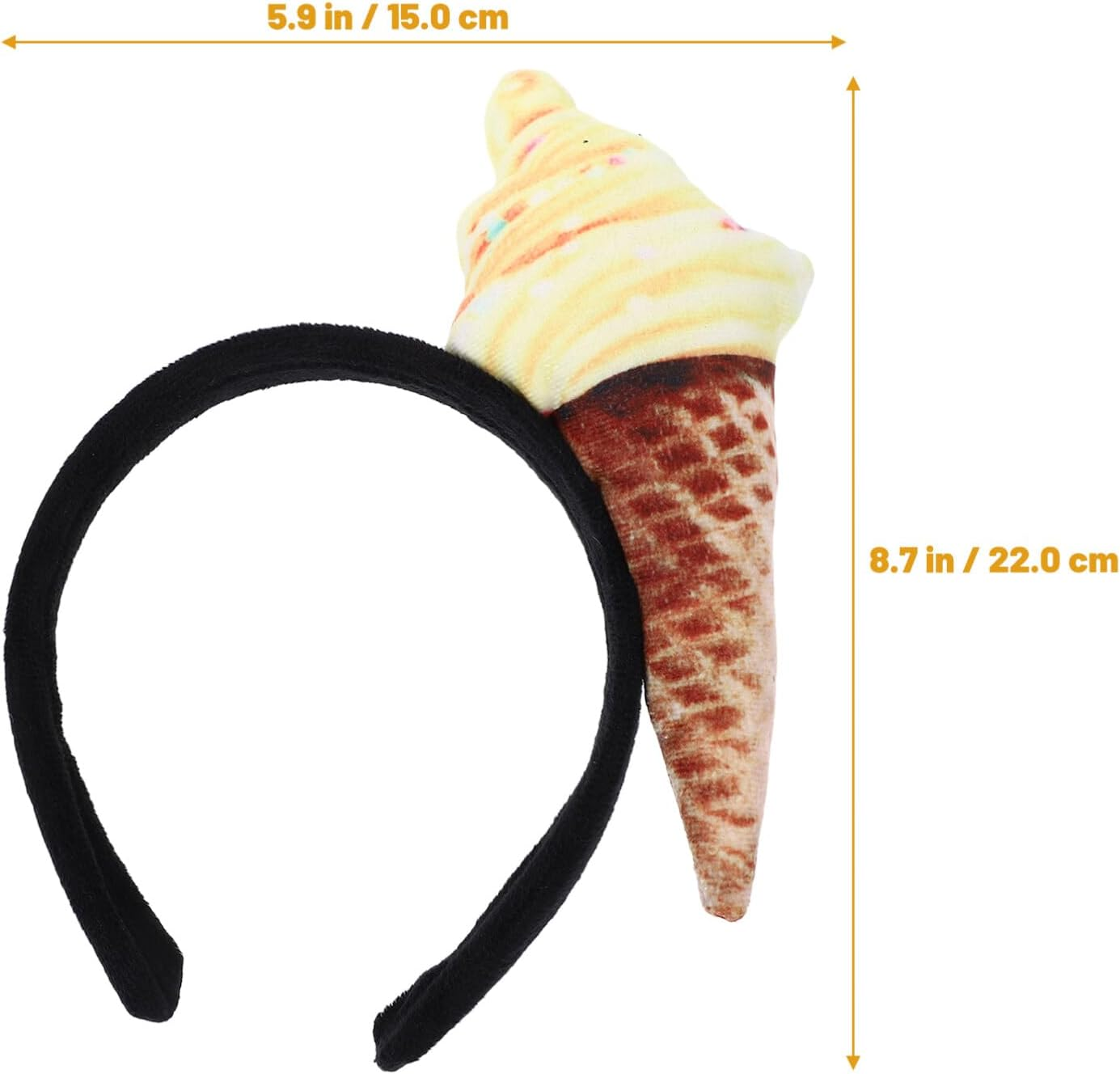FOMIYES Ice Cream Cone Headband Unisex Adult Food Ice Cream Cone Mini Hat on Headband Food Dress up Ice Cream Headwear for Costume Party Supplies Food Party Decoration image number 3