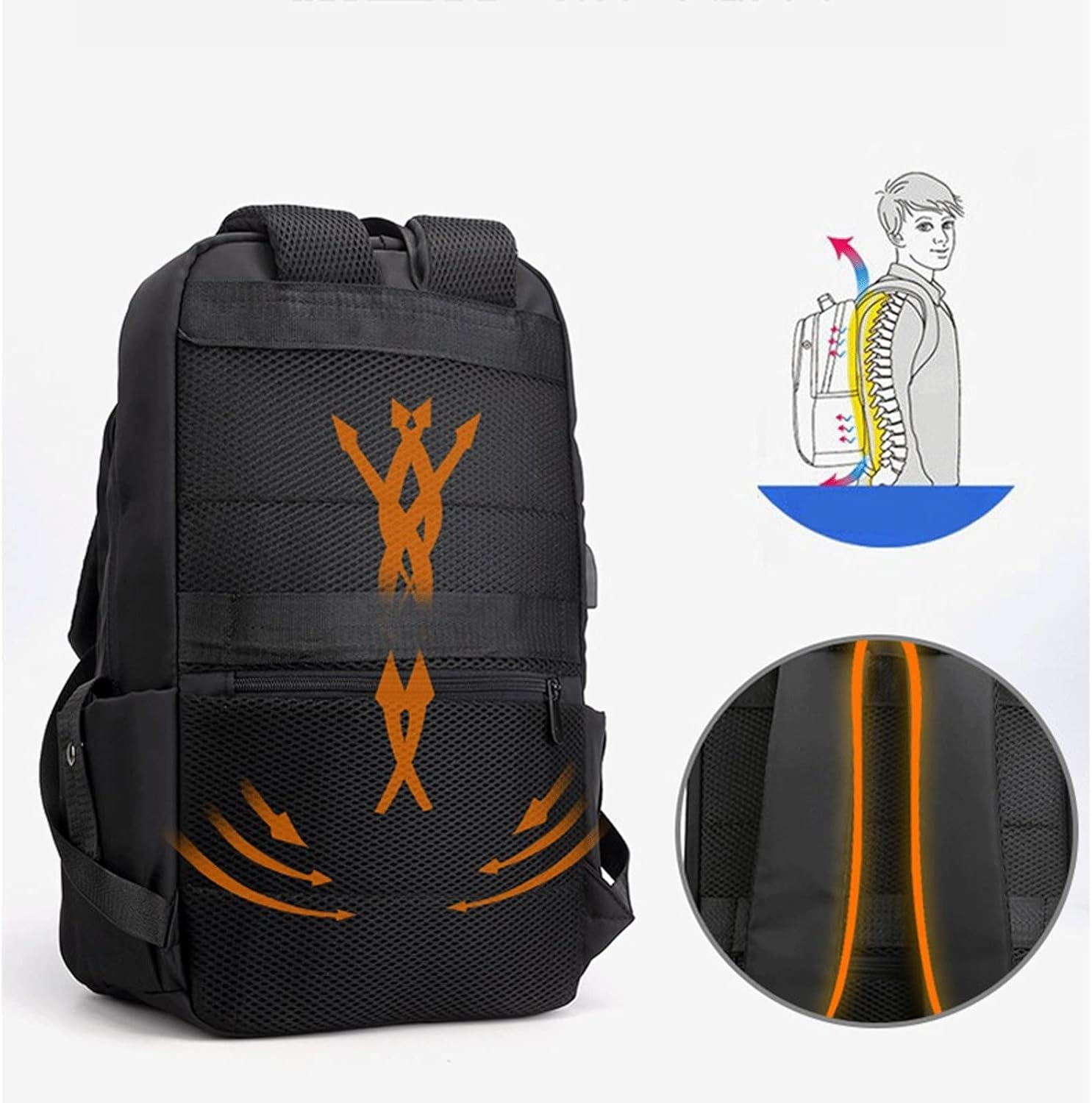 STBTOO Laptop Bags Mens Backpack Multifunctional Laptop Waterproof Bag 15.6-Inch USB Charging Mens Business Backpack image number 1