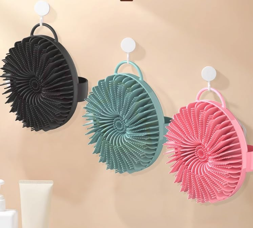 Silicone Body Scrubber for Men & Women,Body Scrubber Exfoliator,Shower Loofah Mens Shower Body Scrubber,Bath & Body Brushes (Black, 10.5Cm*5.5Cm) image number 2