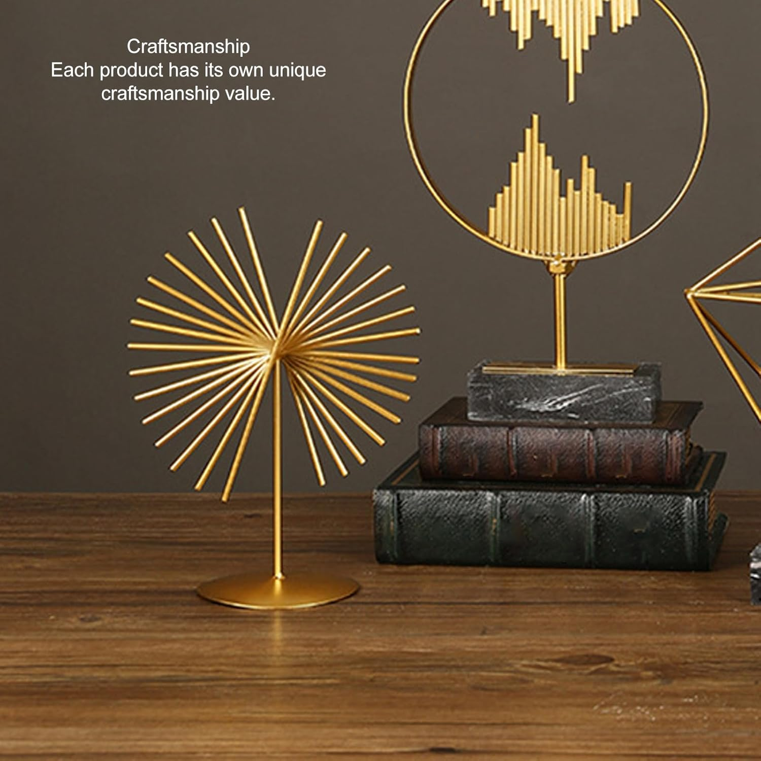 Metal Abstract Sculpture, Unique Design, Handcrafted, Elegant Texture, Versatile, Home Livingroom Office Decoration with Base image number 3