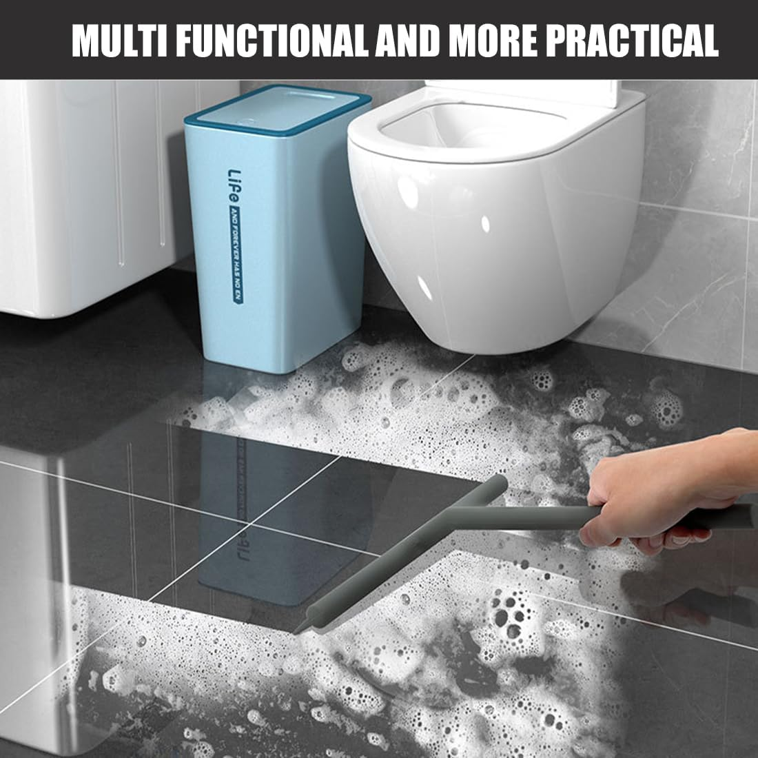 Weddhuis Shower Squeegee Silicone Window Squeegee Bathroom Wiper with Stainless Steel Core for Shower, Bathroom, Mirror, Glass Cleaning, Tiles image number 2