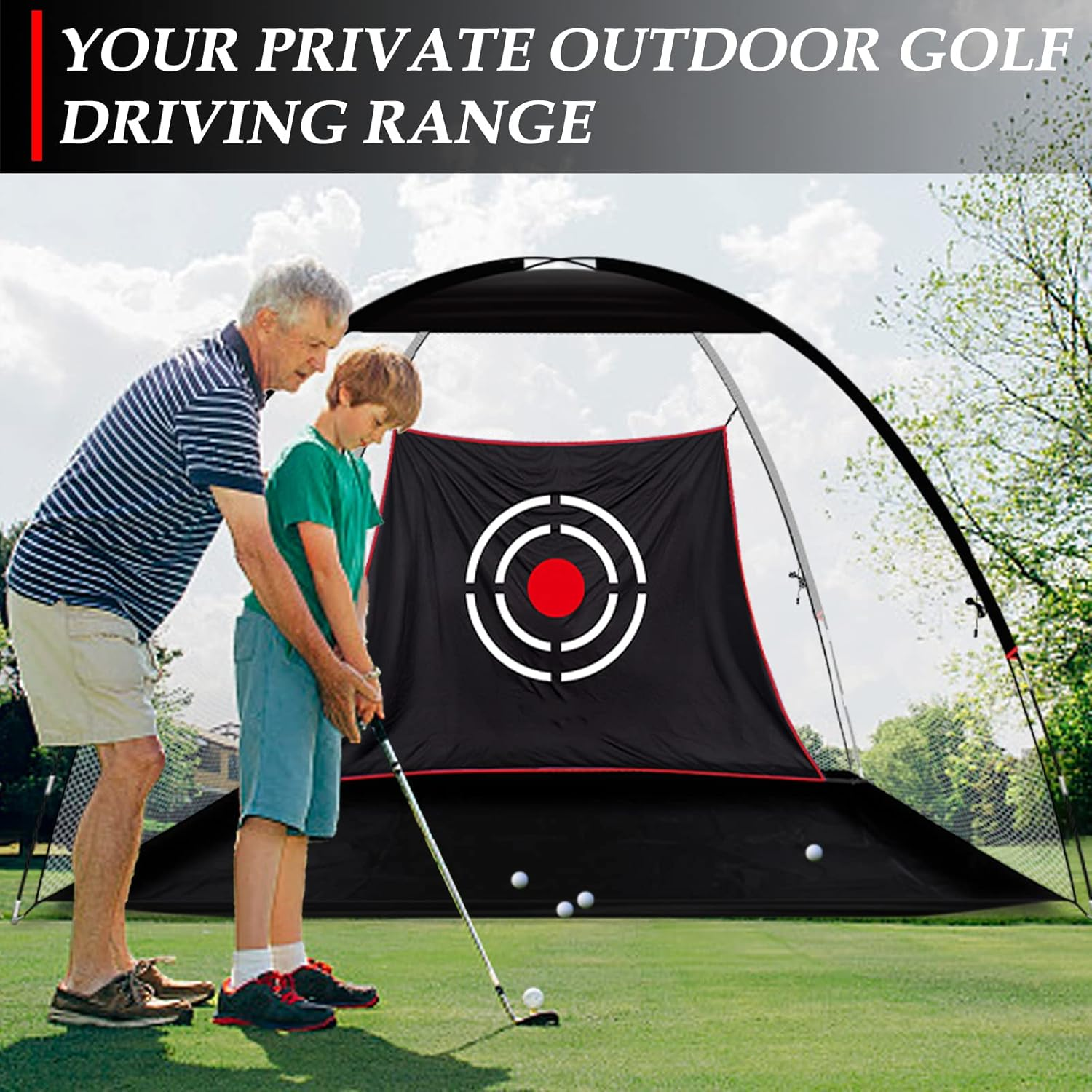 Golf Practice Hitting Nets for Backyard Driving Indoor Use Heavy Duty Practice Golf Driving Nets for Backyard Premium Portable Golf Impact Nets Cages with Frame and Net for Kids Men image number 3