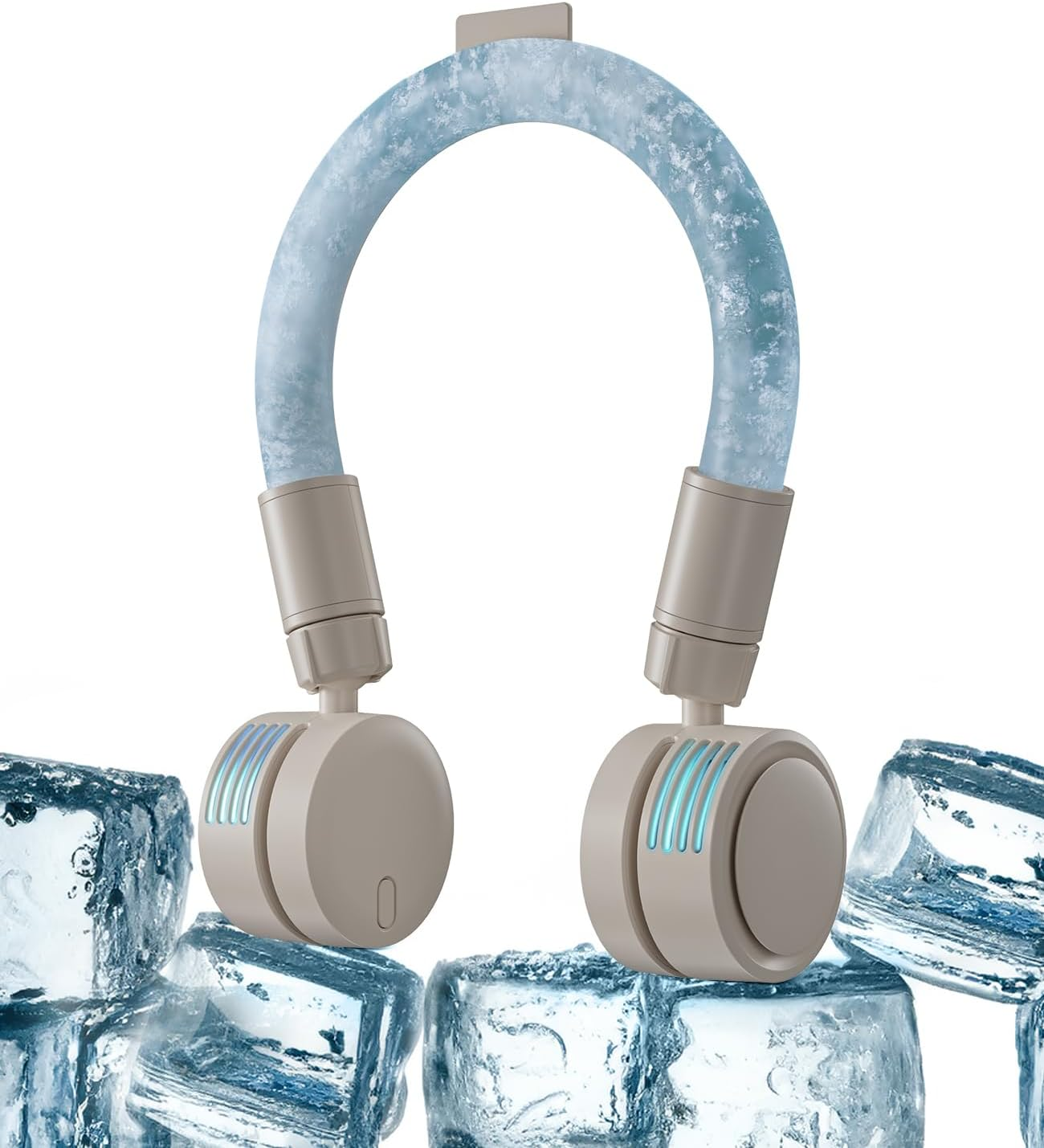 LEMOISTAR Portable Neck Fan, Hands Free Bladeless Fan, 360&deg; Cooling Personal Fan, Battery USB Rechargeable 3 Speed Adjustable Wearable Fan for Outdoor Indoor Office Travel Sports Women(Khaki) image number 2