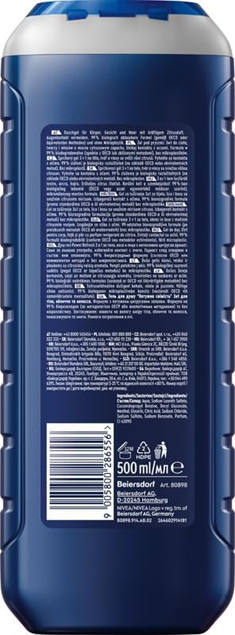 NIVEA Power Fresh Shower Gel 500 Ml image number 4