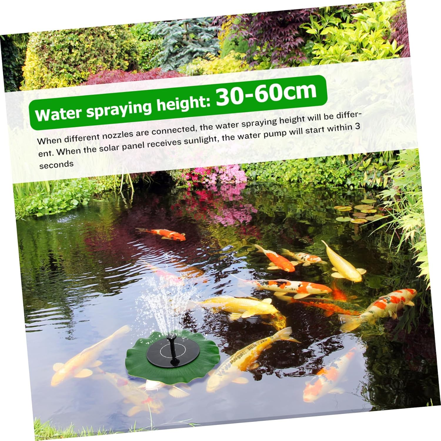 Sosoport Solar Powered Water Fountain Kit Outdoor Garden Circulating Sprinkler with Solar Panel Automatic Operation for Pool and Decor image number 1