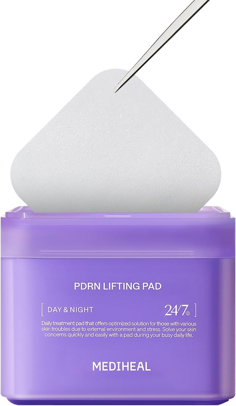Mediheal PDRN Lifting Pads - with Squalane and Glutathione for Total Skin Care - to Treat Pores and Wrinkles & Skin Firming & Mild Exfoliation & Hydration, Vegan Tightening & Stretchable Fabric