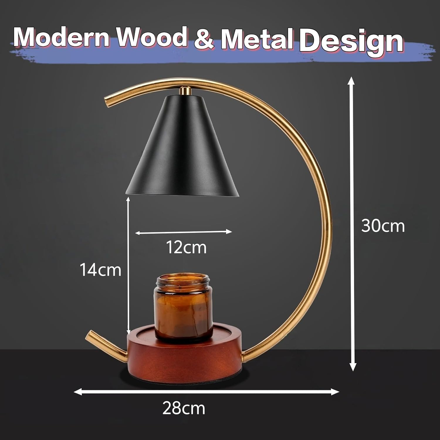 Candle Warmer Lamp AU Plug&ndash; Adjustable Dimmable 35W Light with Timer, Modern Wood Style Lamp, Safe Design for Wax Melts & Jar Candles, Home Decor Night Light for Bedroom Birthday Gift image number 6