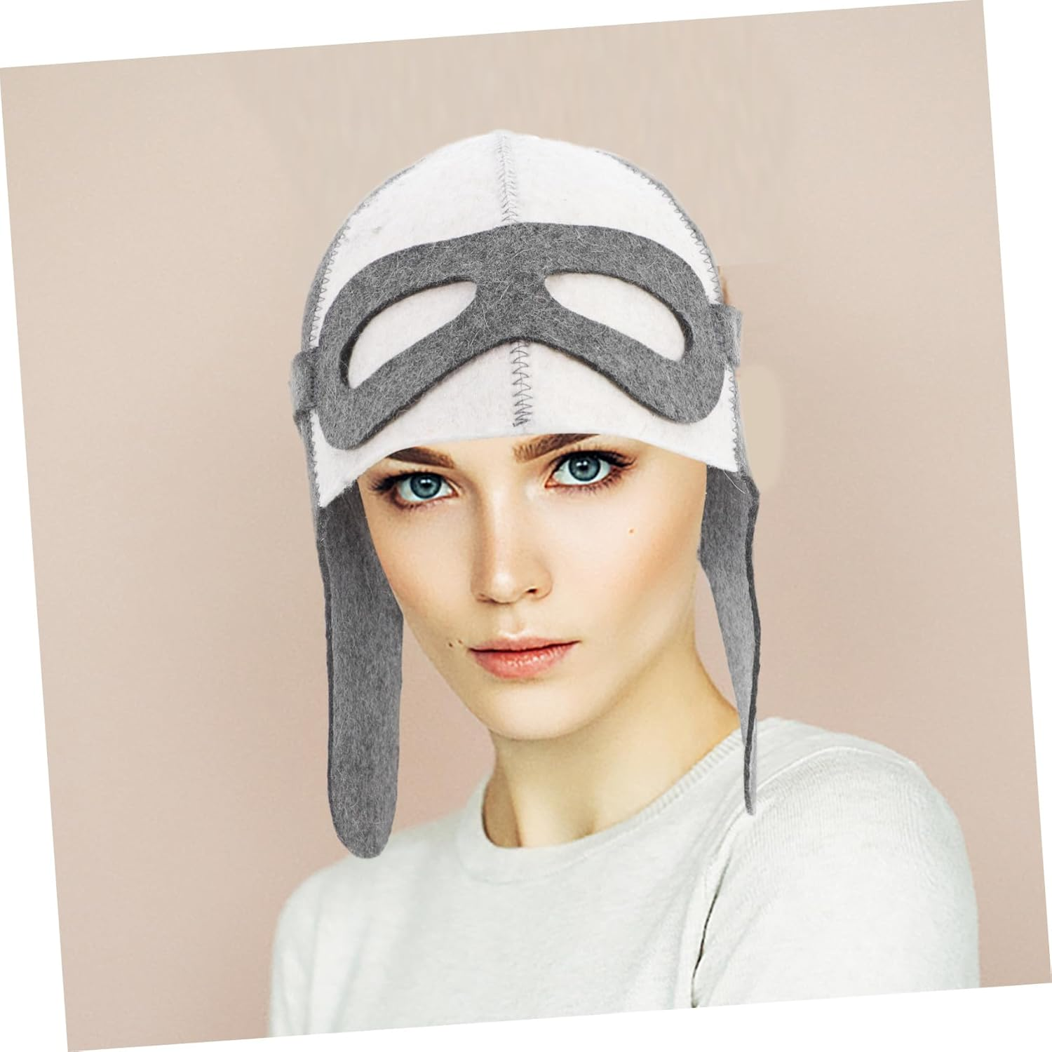 CALLARON Creative Felt Sauna Hat for Men and Women, Wool Pilot Steamer Cap Heat Insulation, Sauna Room and Accessories