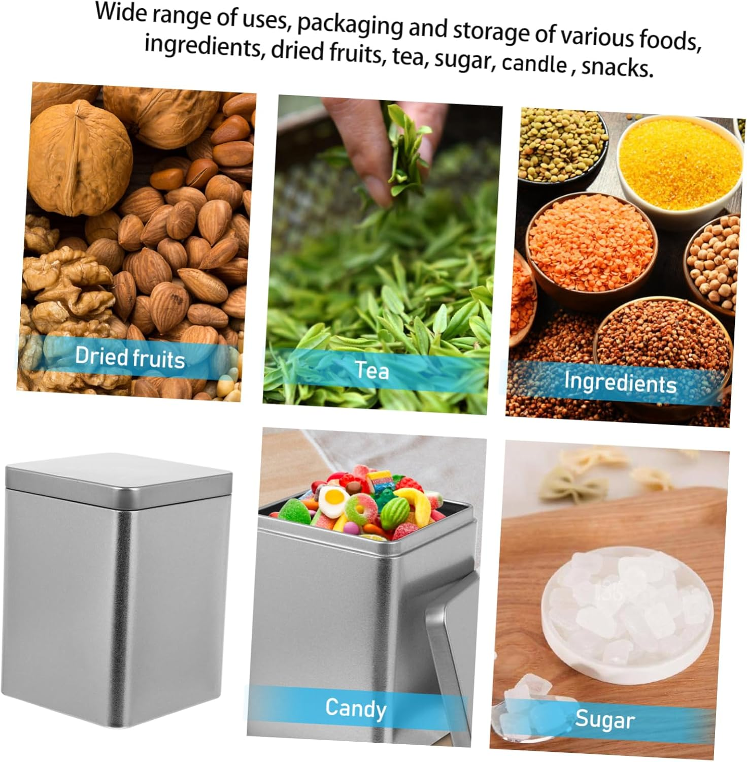 3Pcs Mini Metal Tea Storage Can Packaging Box Portable Wrapping Container Multi-Purpose Can for Home Shop Tea Store Use Silver Color image number 2