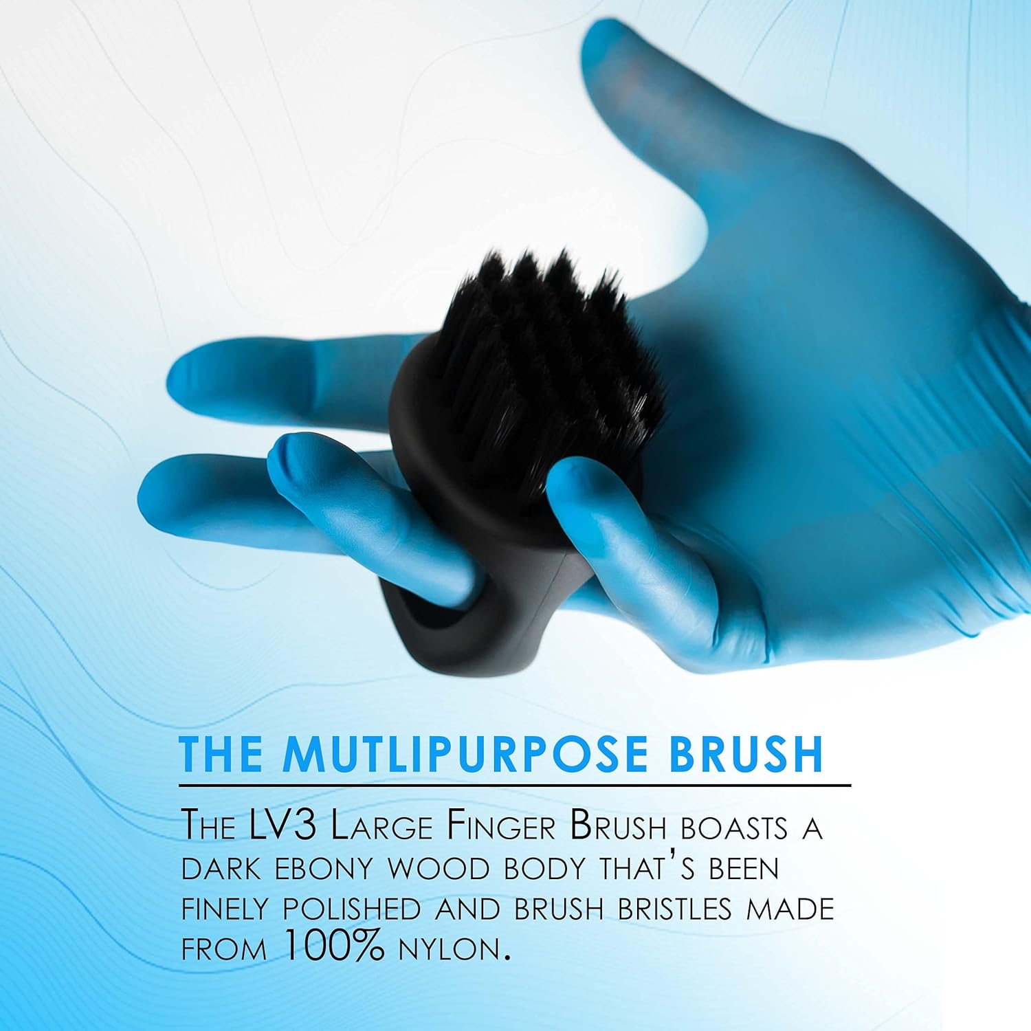 L3 Large Finger Brush - Barber Supplies and Barber Accessories - Gentle for Comfort yet Firm for Brushing - Nylon Bristles - Use for Clippers and Personal Care image number 2