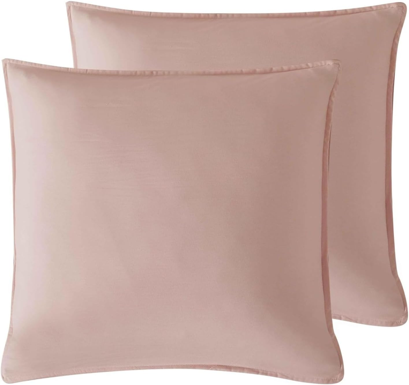 Twin Pack Vintage Washed Microfibre European Pillowcase (Terracotta, 65Cm X 65Cm)