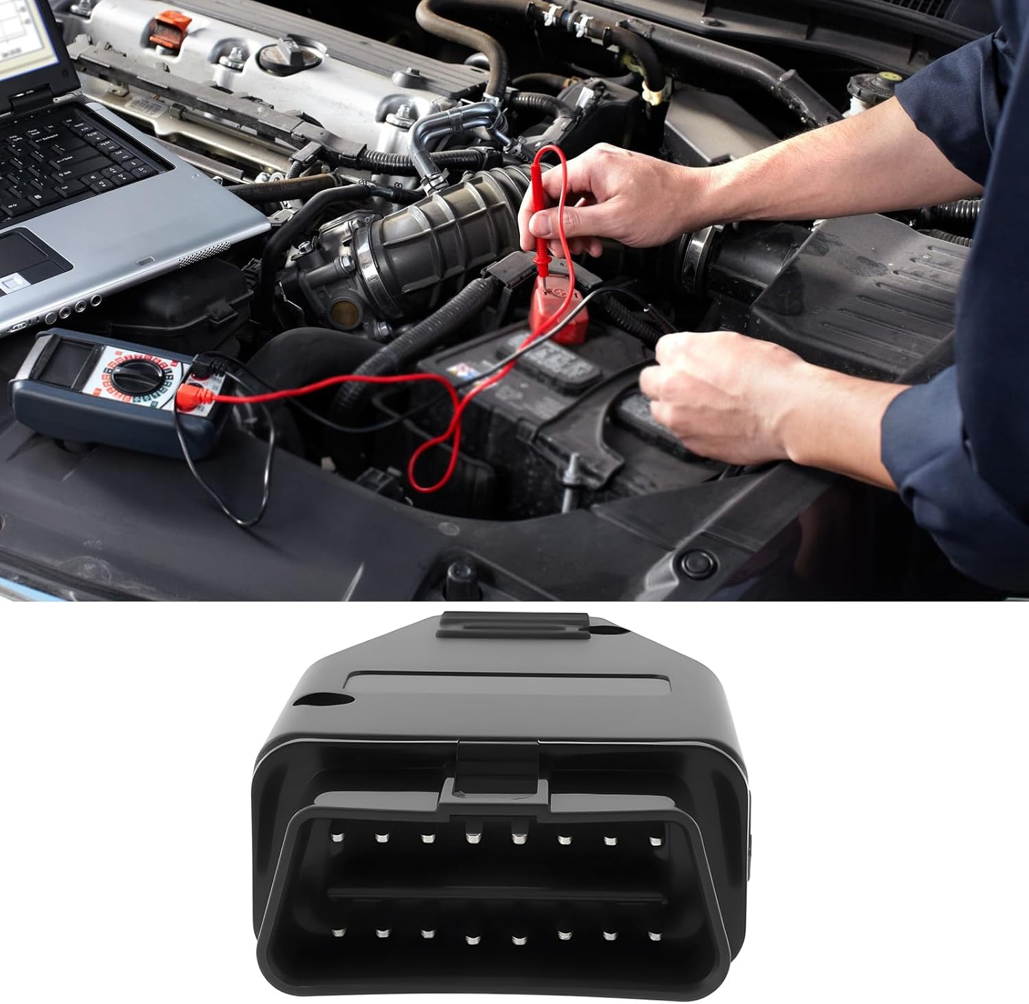 SING F LTD 2 Sets Car OBD2 16 Pin Connectors 12V OBDII Male Wiring Plug Adapter with Screw Shell for Car Truck Black