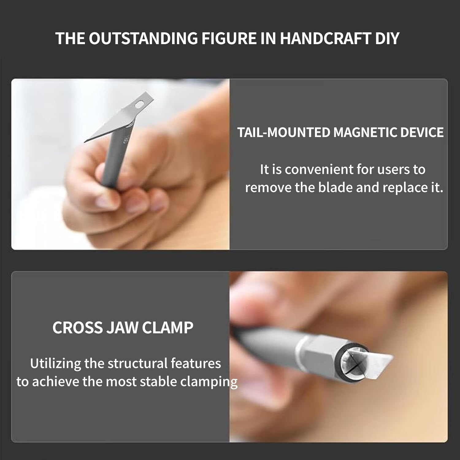 12 Pcs Exacto Knife Set with Case,For Crafting, Art, Hobby Knife for Fondant, Craft Knife Exacto, Precision Knife for Crafts, Leather, Art Knife Se.Precision Knife with #11 Blades (Gray) image number 3