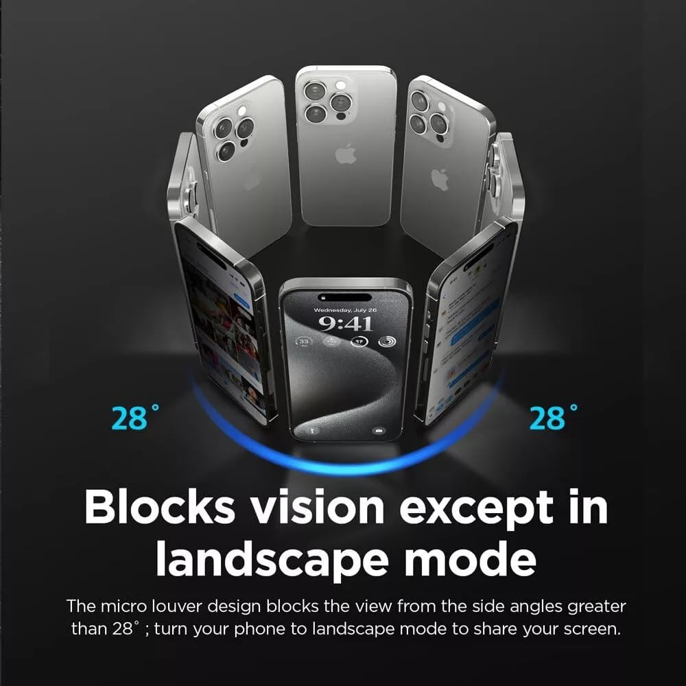 STEXX 2Pack Anti-Spy Privacy Screen Protector for Iphone 13/13PRO/14 with Easy Installation Tool, Case Friendly image number 3