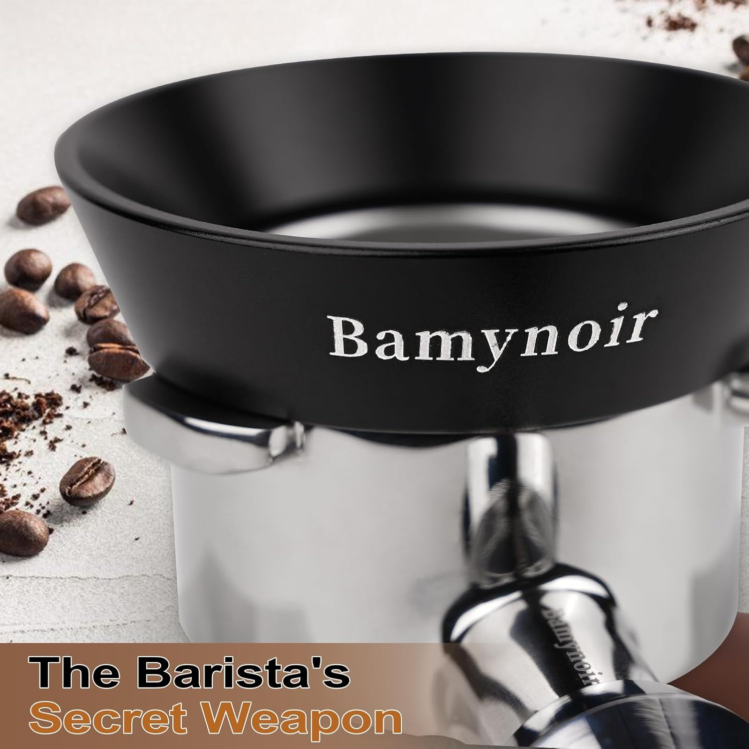 54Mm Magnetic Dosing Funnel Compatible with 54Mm Protafilter,Espresso Coffee Dosing Ring - 20Mm Anodized with 8 Neodymium(Black) image number 3