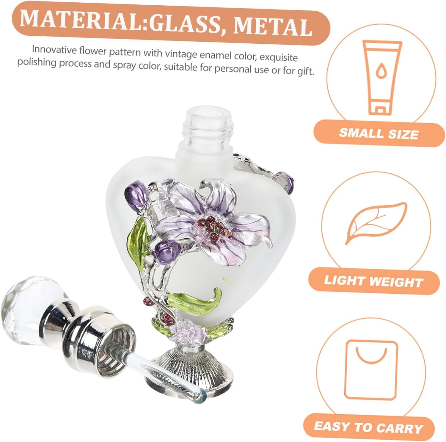 STOBAZA Decorative Glass Perfume Bottles Travel Refillable Aromatherapy Bottles image number 1