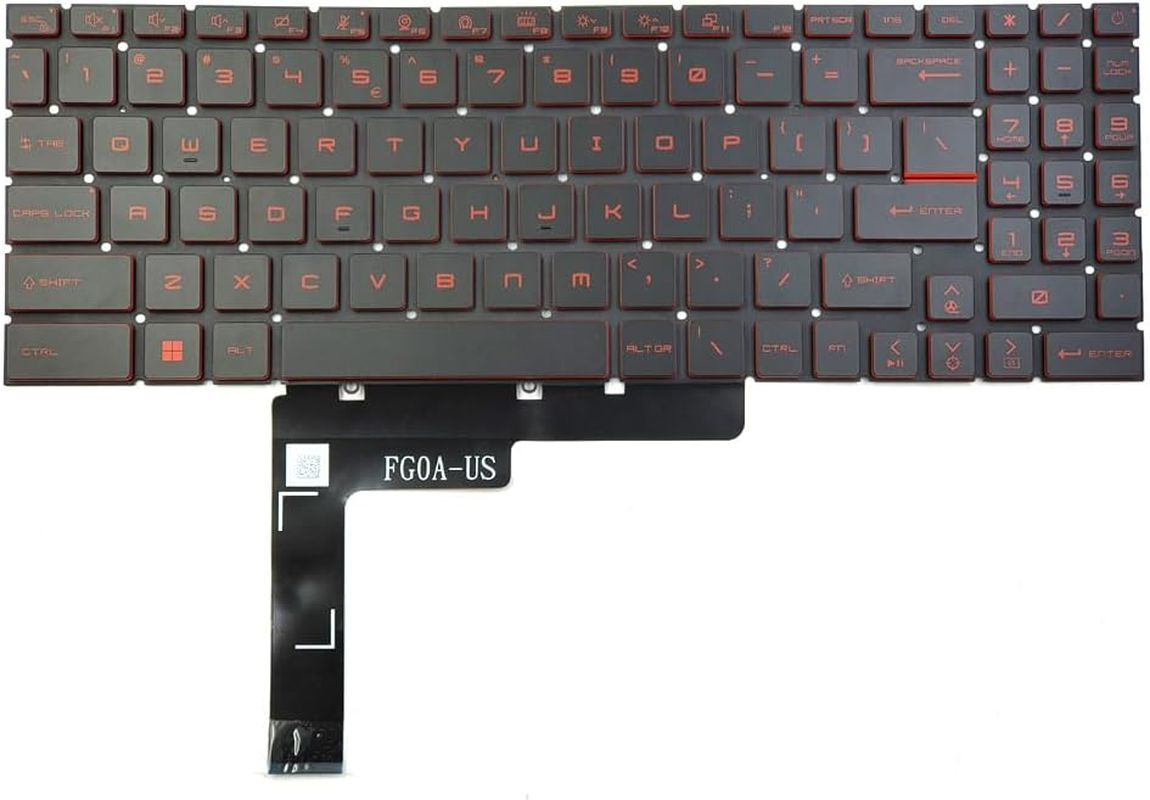 Replacement Red Backlit Keyboard for MSI Katana GF66 12UCO 12UDO 12UEO 12UGO MS-1582 MS-1581 GF76 11SC 11UE 12UD 12UG MS-17L1 MS-17L2 Pulse GL66 11UCK GL76 11UCK 11UDK 11UEK 12UEK Laptop image number 1