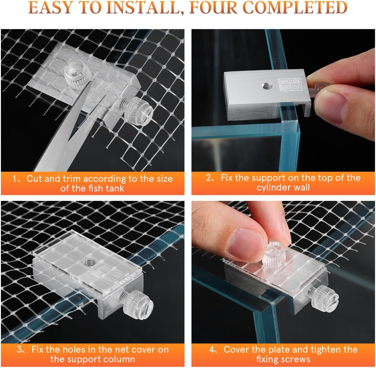 Garneck 1 Set Aquarium Mesh Lid for 75 Gallon Fish Tank - Adjustable Screen Cover for Glass Fish Bowl and Terrarium - Durable Plastic Aquarium Lid for Preventing Fish Jumping And image number 2