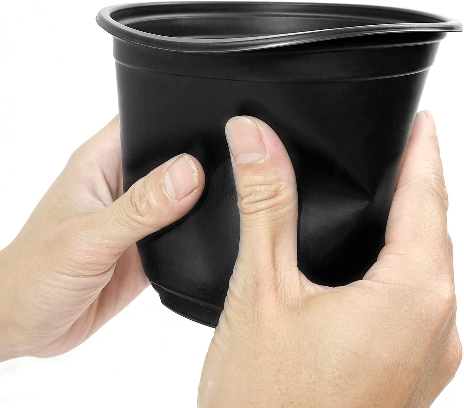 RAOOKIF 4 5 6 Inch Plants Nursery Pots, 100Pcs Plastic Seed Starting Pots for Plants, Flower Plant Container for Transplanting, Succulents, Cuttings, Seedlings(4Inch,100Pcs) image number 4