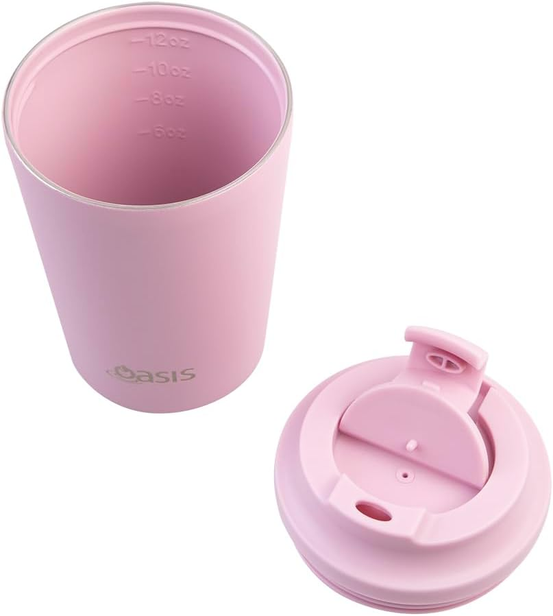 Oasis Ceramic Lined Stainless Steel Double Wall Insulated Coffee Cup 360Ml - Blush image number 5
